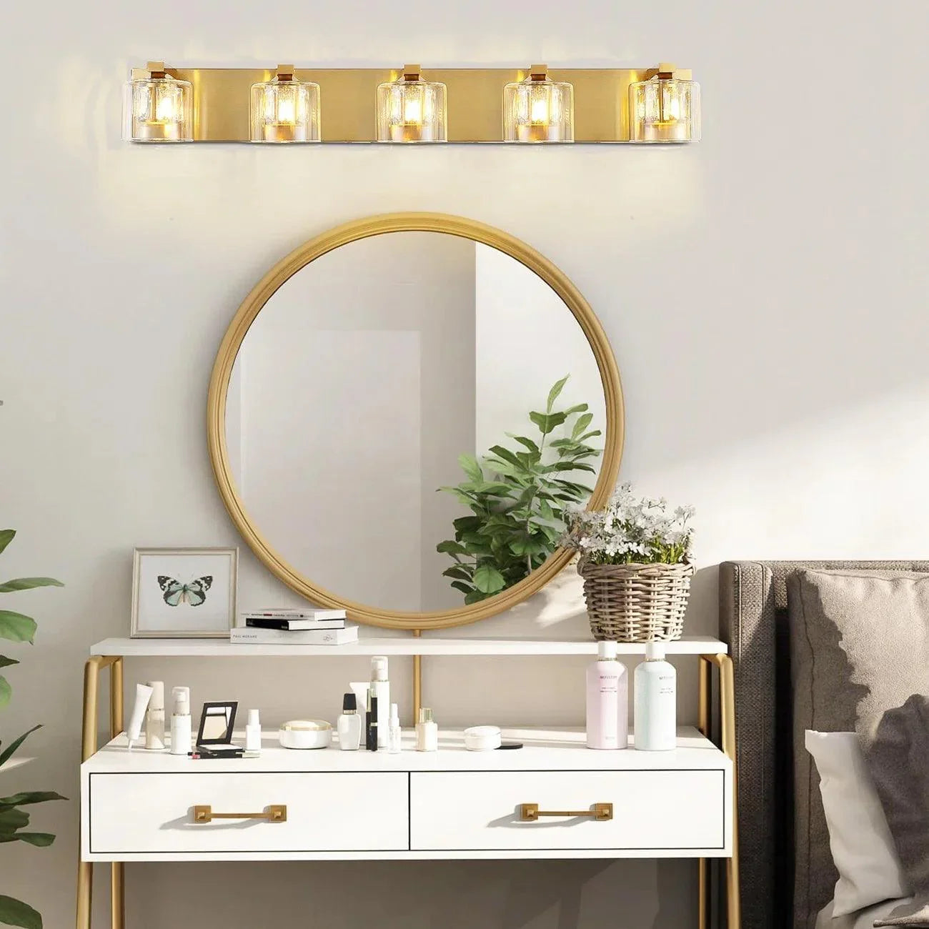 Lámpara de tocador de baño moderna Kolt de 5 luces