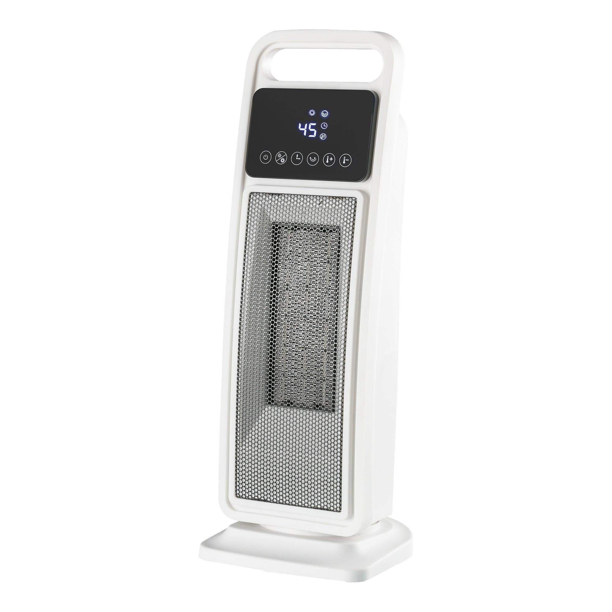 Calentador y ventilador eléctrico de cerámica PTC portátil de 2000 W con control remoto, 2 configuraciones de calor y protección de seguridad.