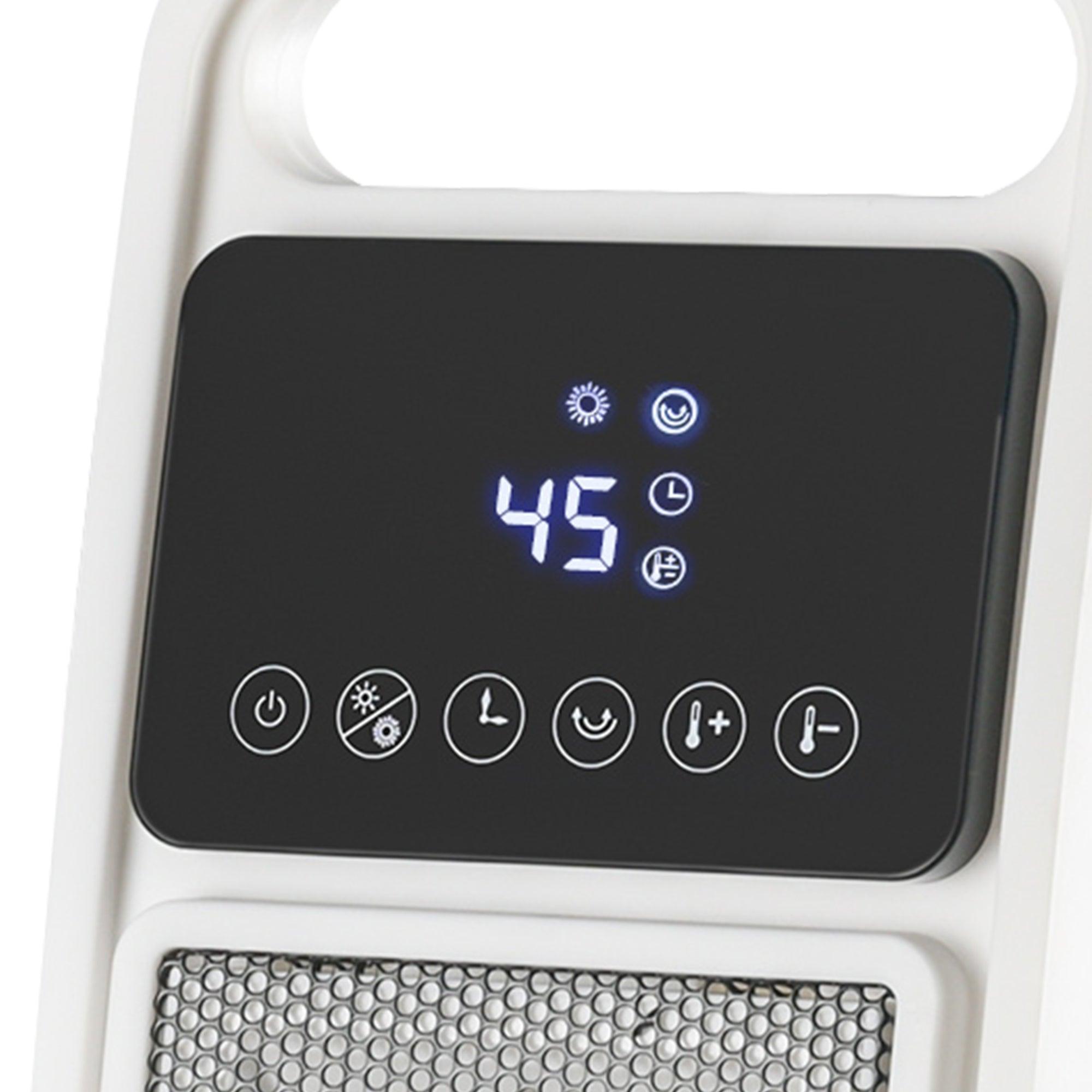 Calentador y ventilador eléctrico de cerámica PTC portátil de 2000 W con control remoto, 2 configuraciones de calor y protección de seguridad.
