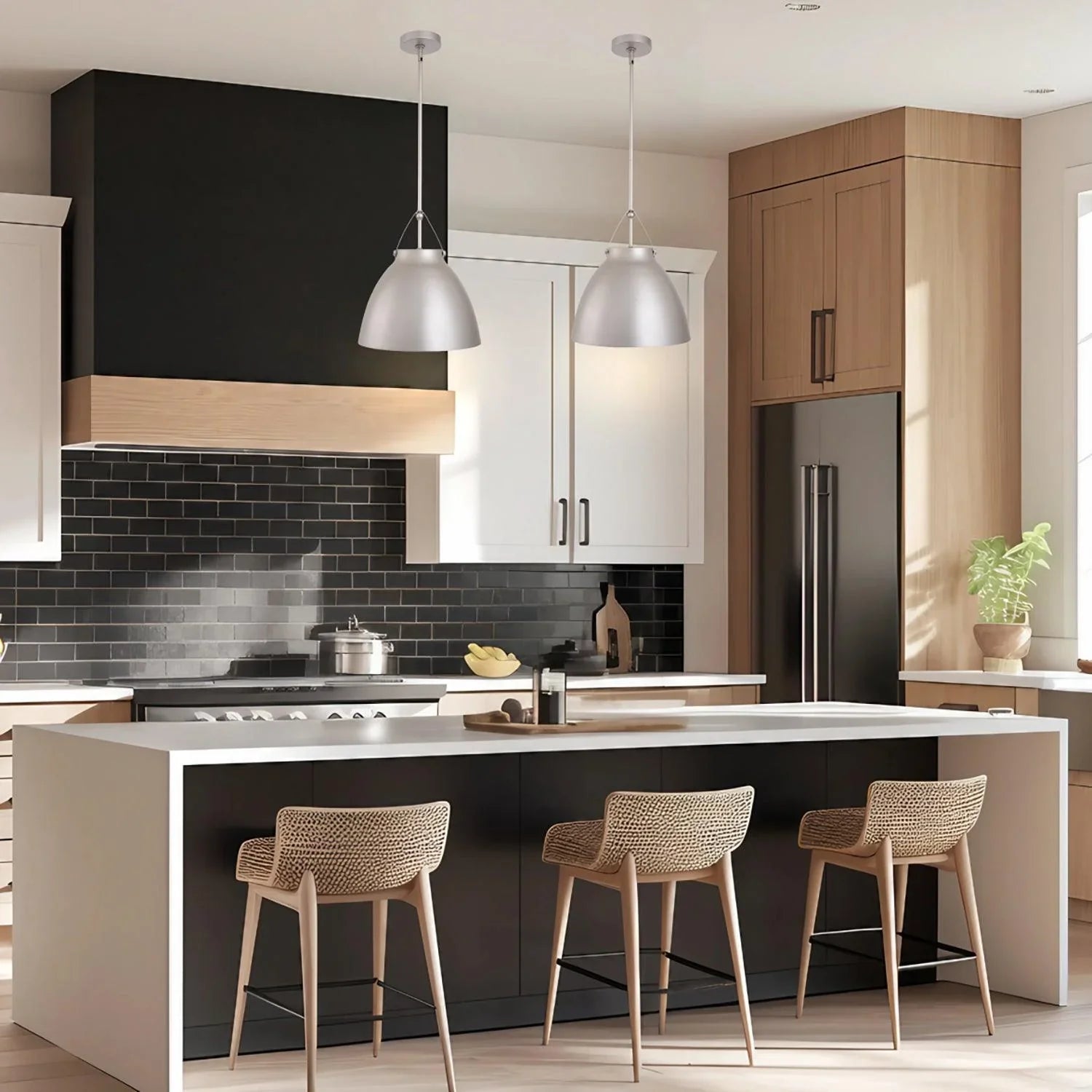 Lámpara colgante moderna de metal regulable de 1 luz