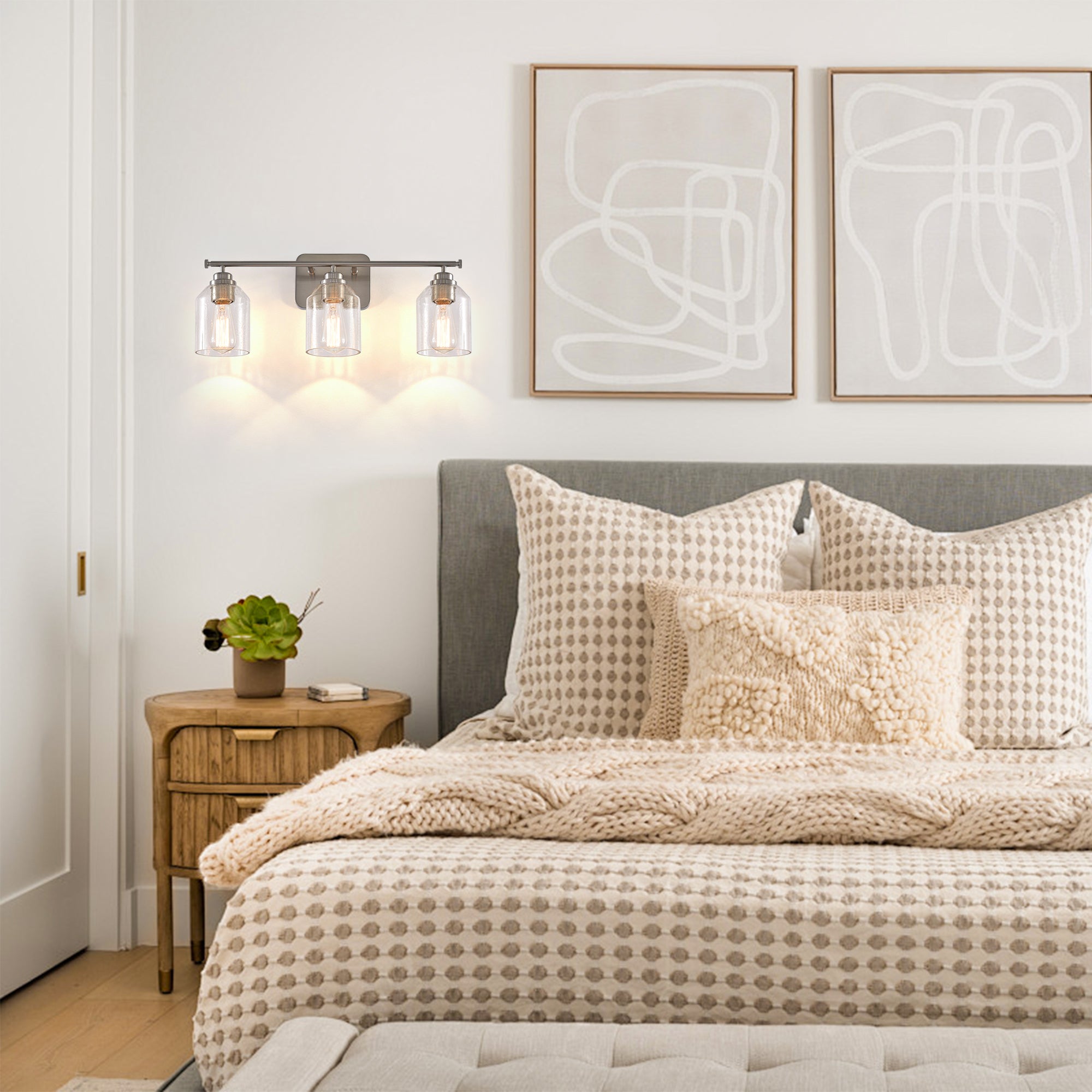 22 Inch Renata Modern Brush Nickel 3-Light Mirror Vanity Light