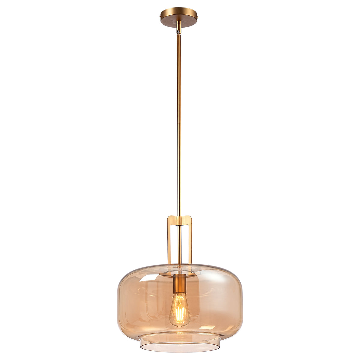 15" Toby Modern 1-Light Brushed Brass Island Pendant Light
