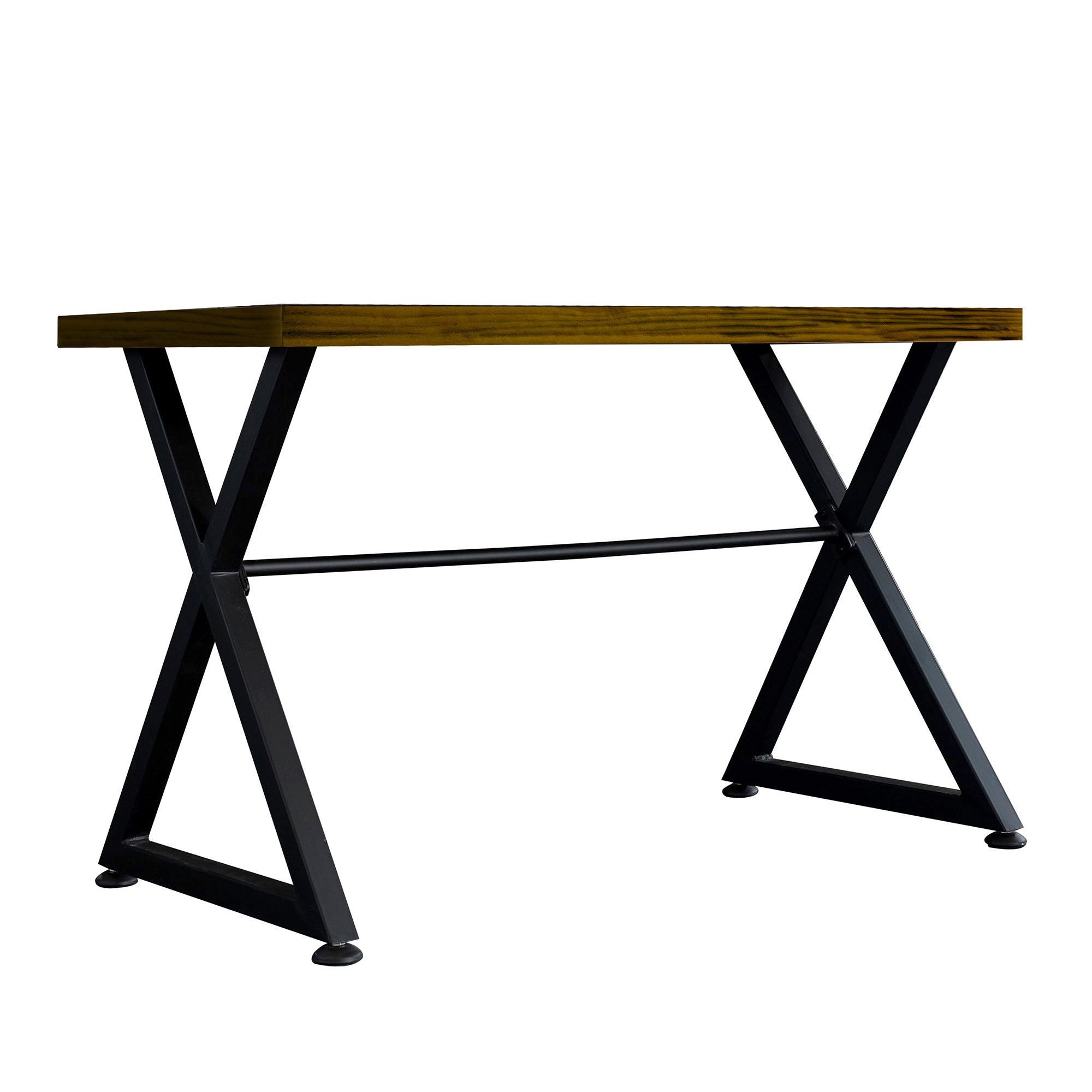 Juego de mesa de comedor de 5 piezas de madera maciza de caucho de 48" de ancho con respaldo de silla en forma de diamante
