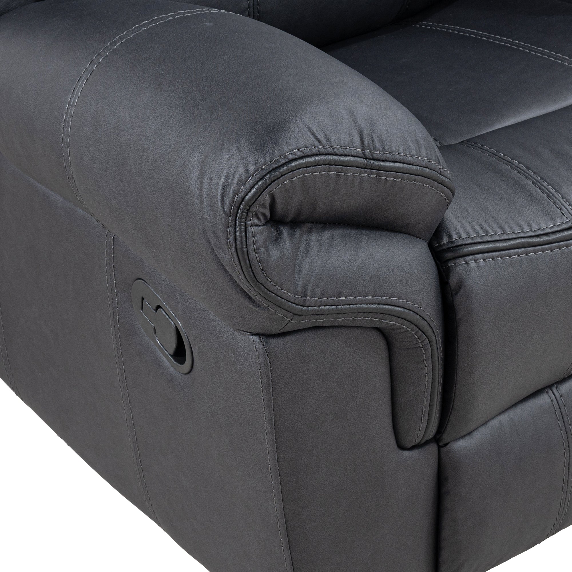 Agata 41 Inch Leatherette Glider Recliner Chair with Pillow Arms