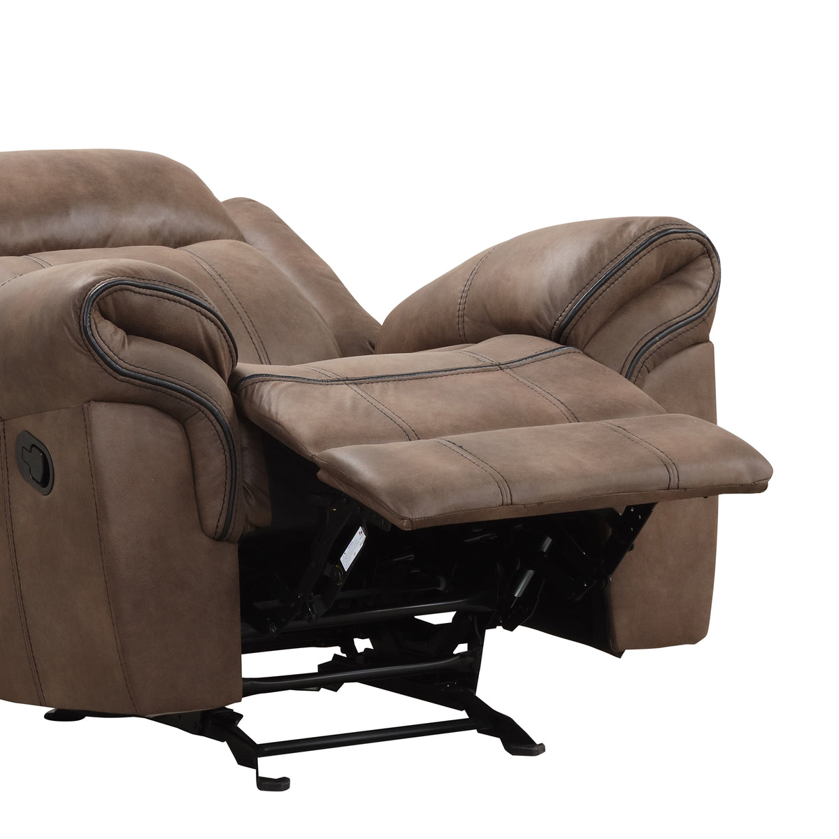 Agata 41 Inch Leatherette Glider Recliner Chair with Pillow Arms