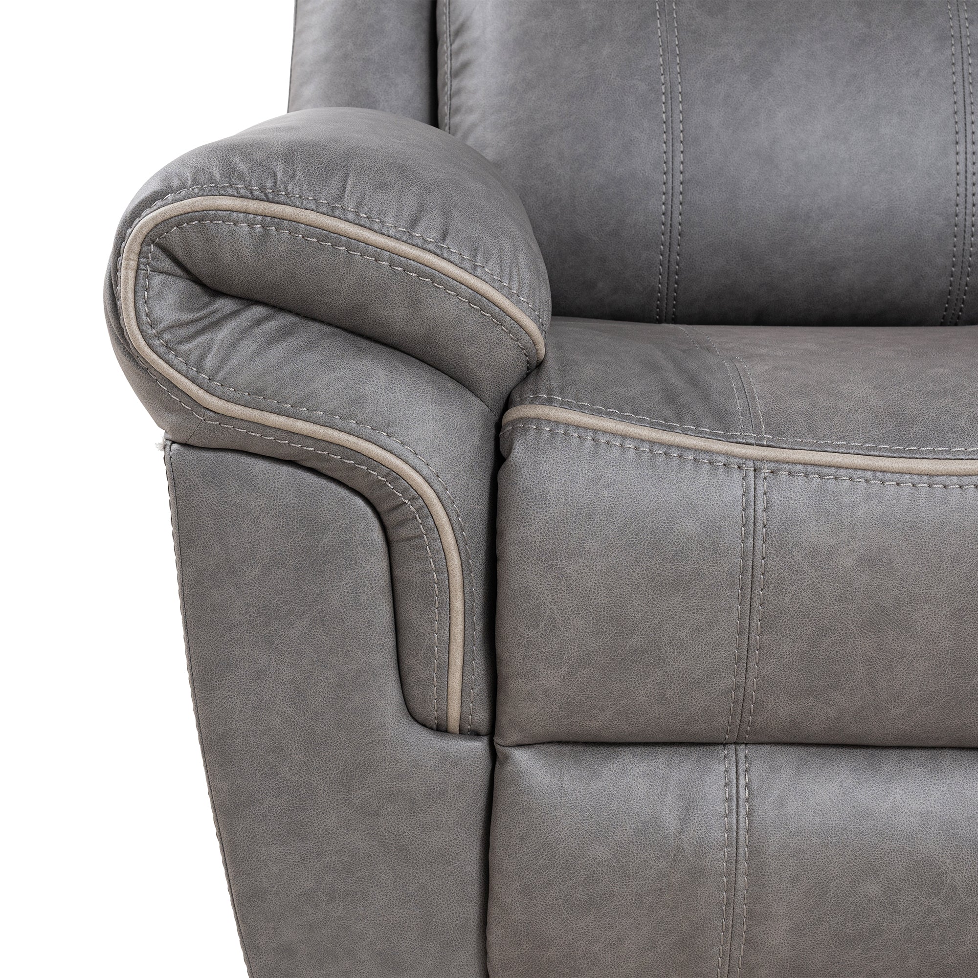 Agata 41 Inch Leatherette Glider Recliner Chair with Pillow Arms