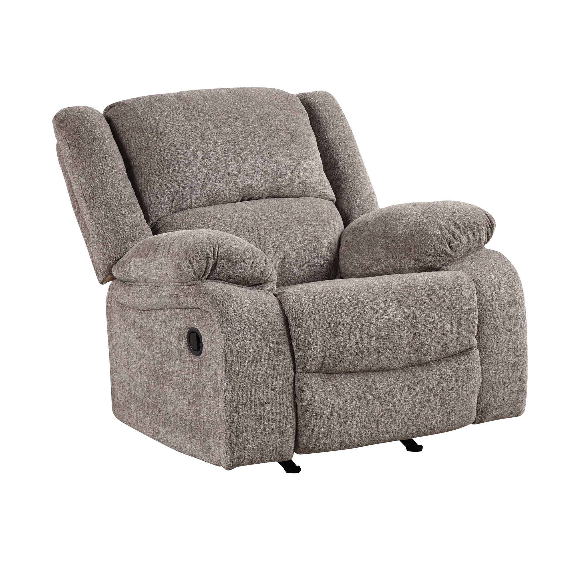 Cosimo 42 Inch Mocha Chenille Manual Recliner with Pillow Top Arms
