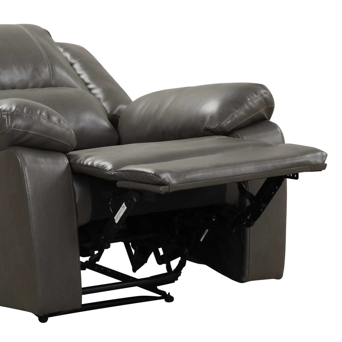 37 Inch Breathable Leather Glider Recliner with Pillow Top Arms