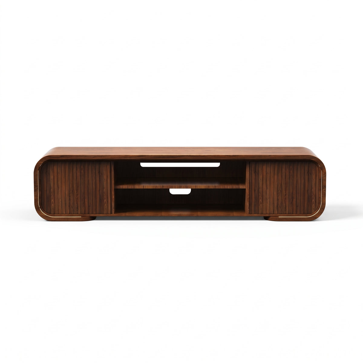 Modern Walnut TV Stand & Coffee Table with Color-Changing LED Lights, Optional 36-Inch Electric Fireplace