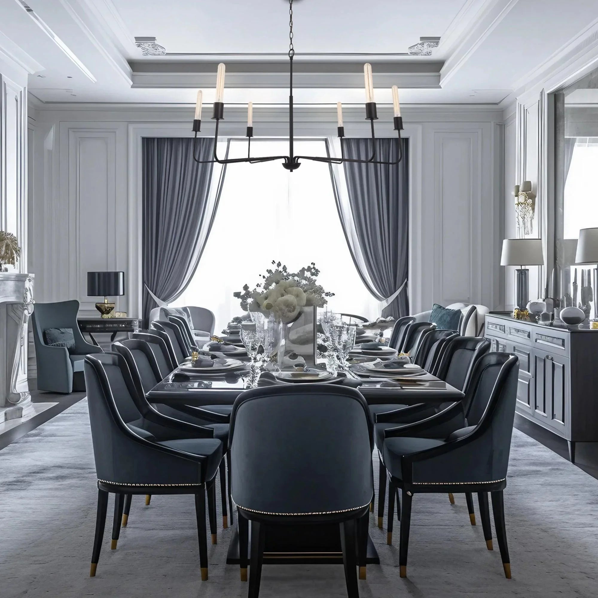 Lámpara de araña industrial tradicional radiante de 6 luces regulable