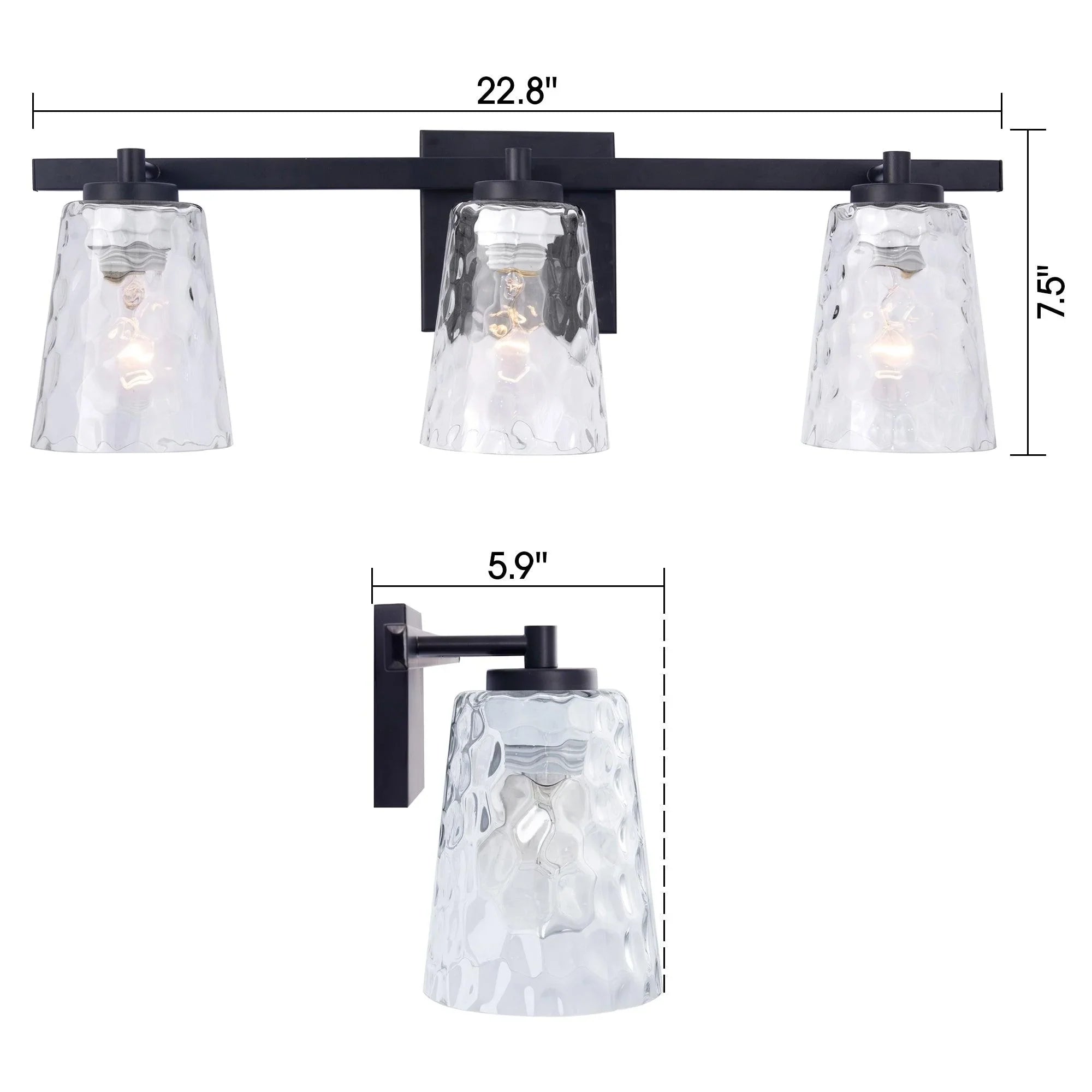 Lámpara de tocador moderna Radiance de 3 luces regulable