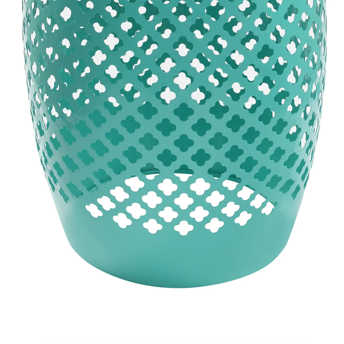 12" Green Iron Drum Side Table