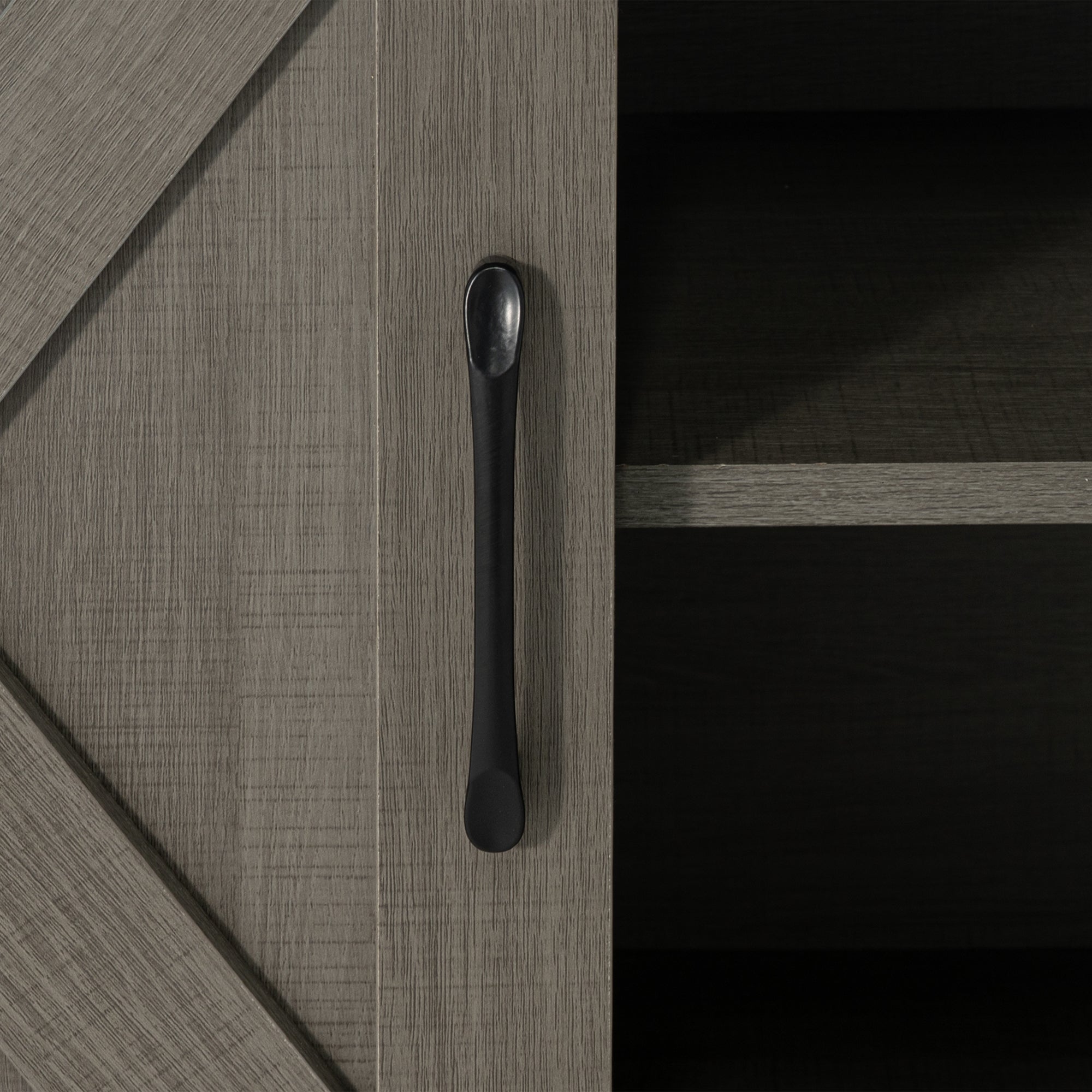 Eira Farmhouse 56-inch TV Stand with Storage Cabinet and Cable Holes, Entertainment Center Console for Living Room, Bedroom