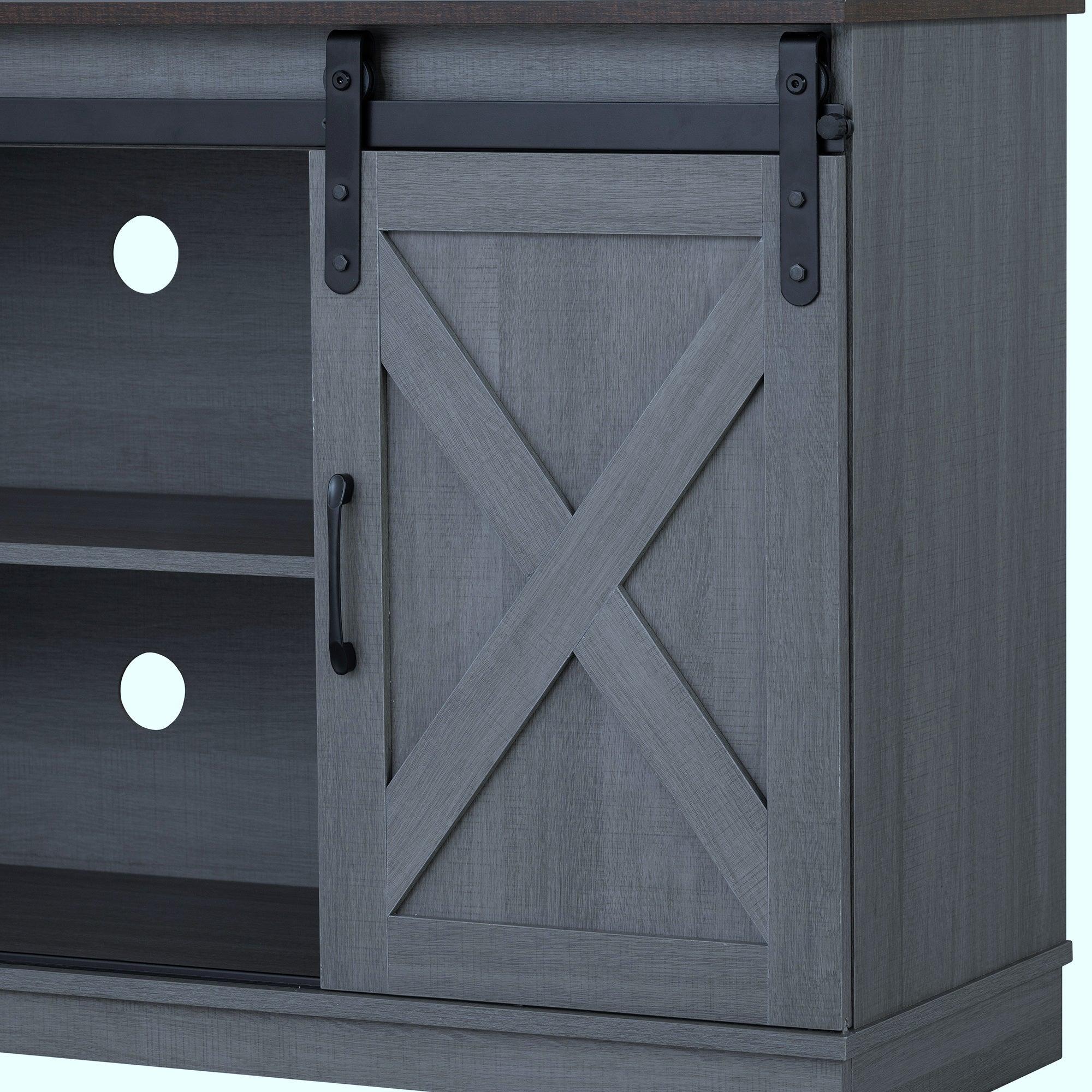 Eira Farmhouse 56-inch TV Stand with Storage Cabinet and Cable Holes, Entertainment Center Console for Living Room, Bedroom