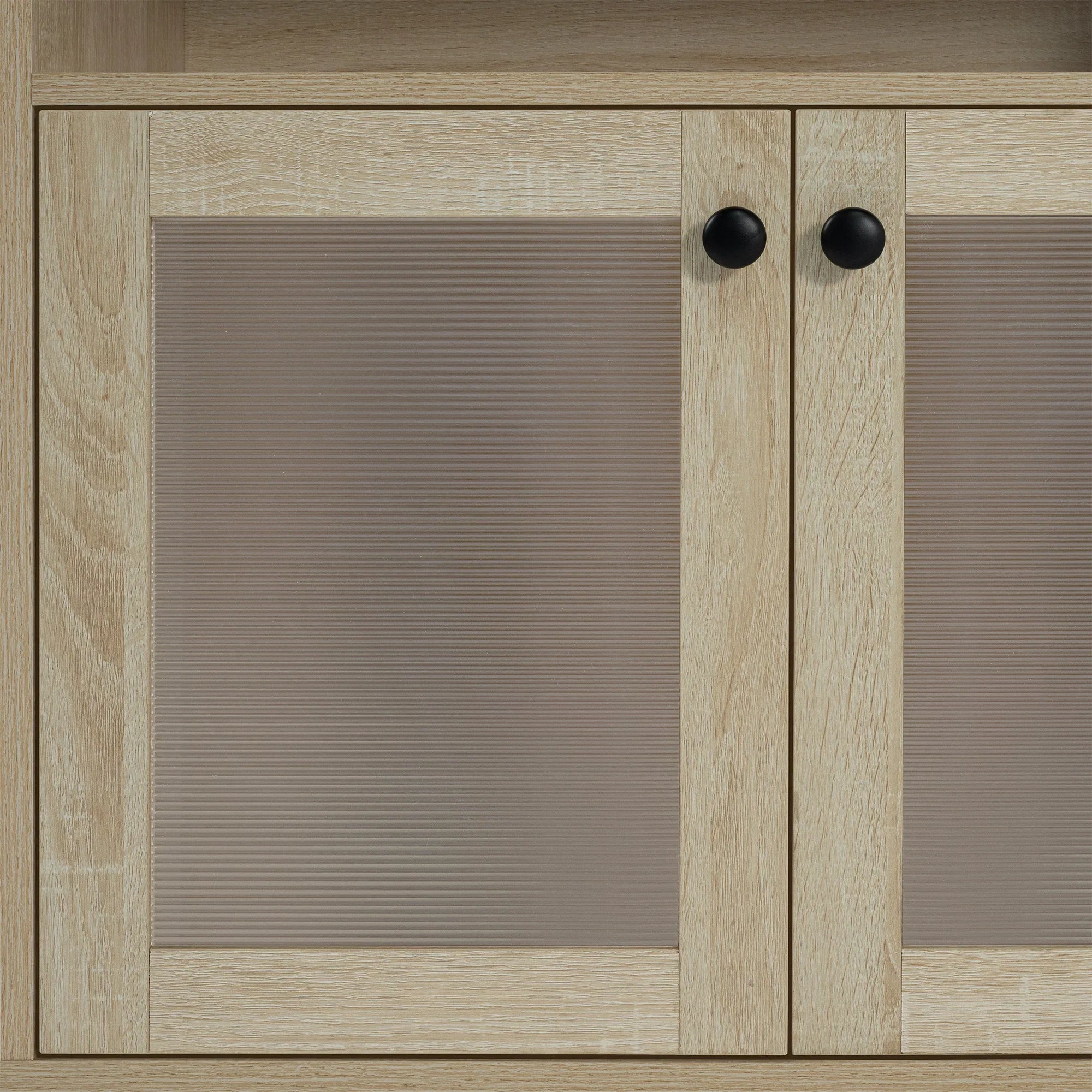 Evans 56 Inch Mid-Century Modern TV Stand with Open Shelves and Cabinets for Living Room, Bedroom