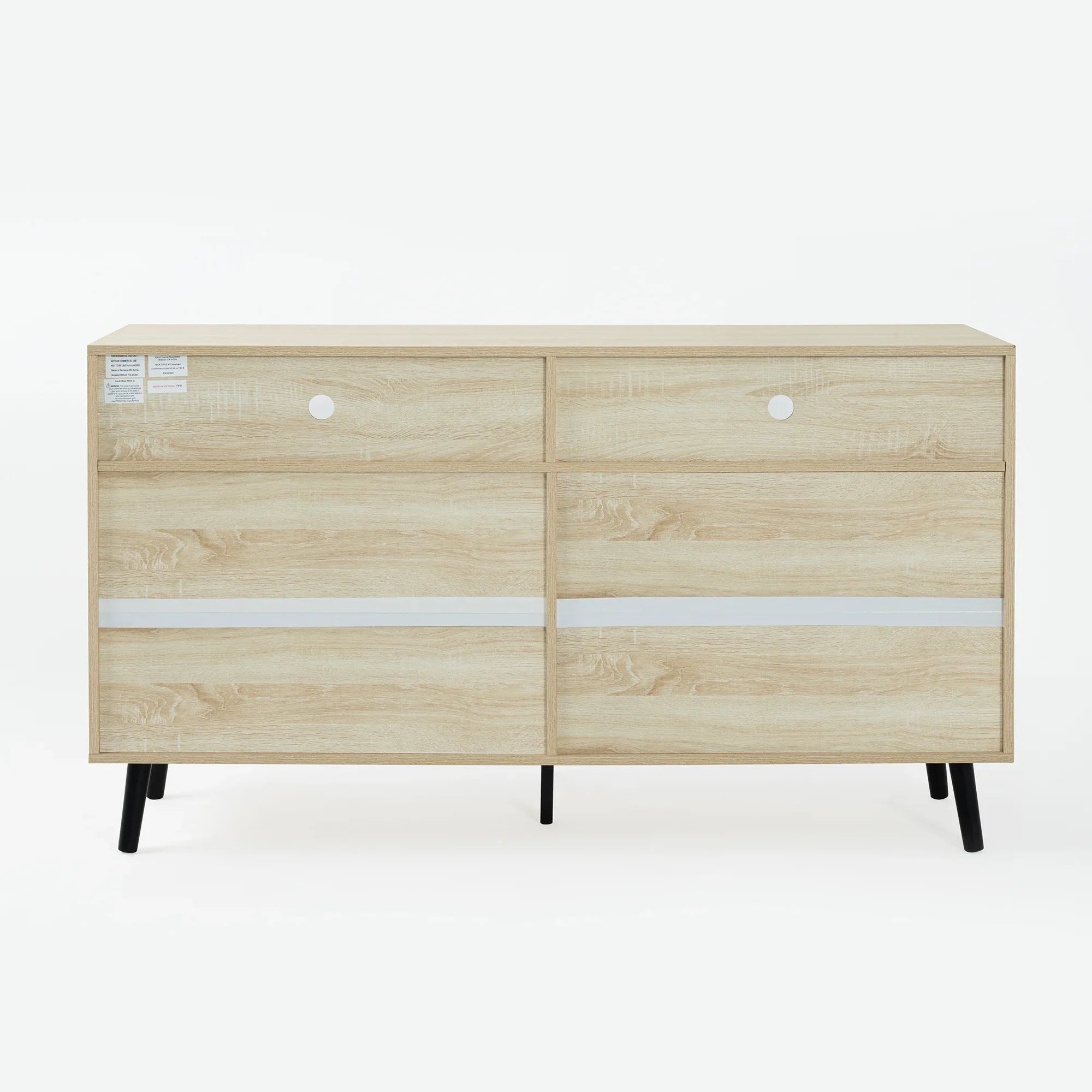 Evans 56 Inch Mid-Century Modern TV Stand with Open Shelves and Cabinets for Living Room, Bedroom