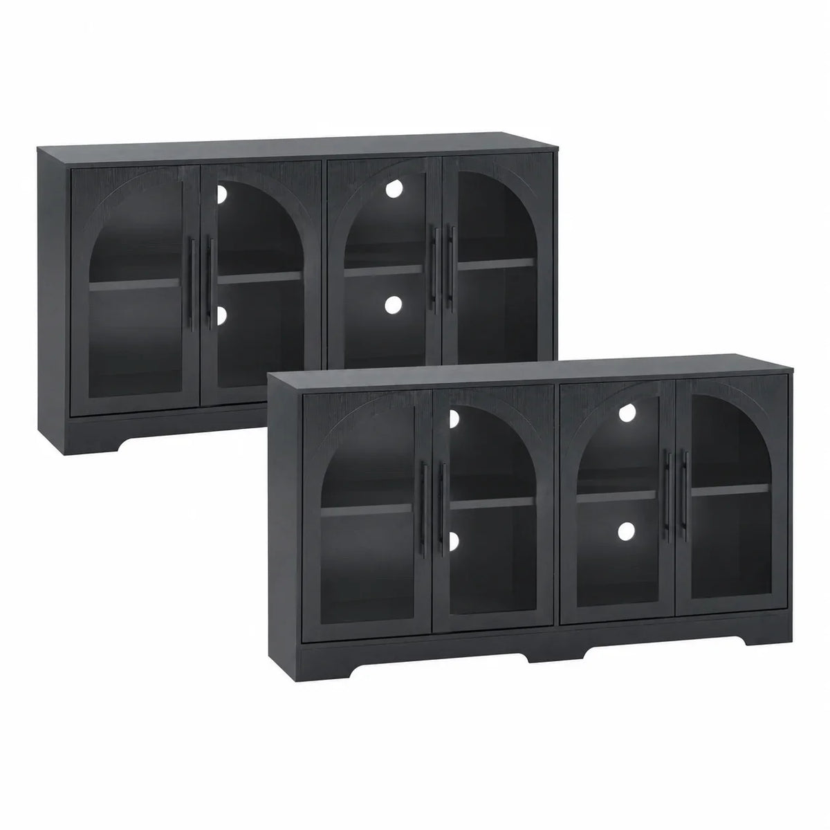 55 Inch TV Stand Console Sideboard Buffet with Adjustable Shelves