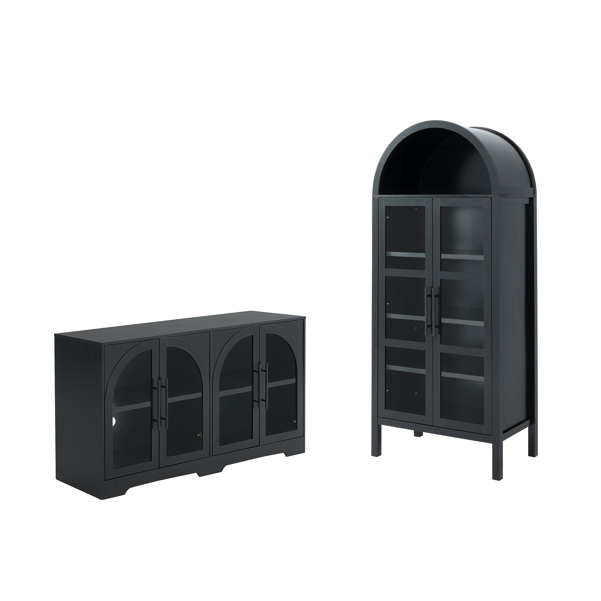 2-Piece Bookcases & Cabinets with Adjustable Shelves