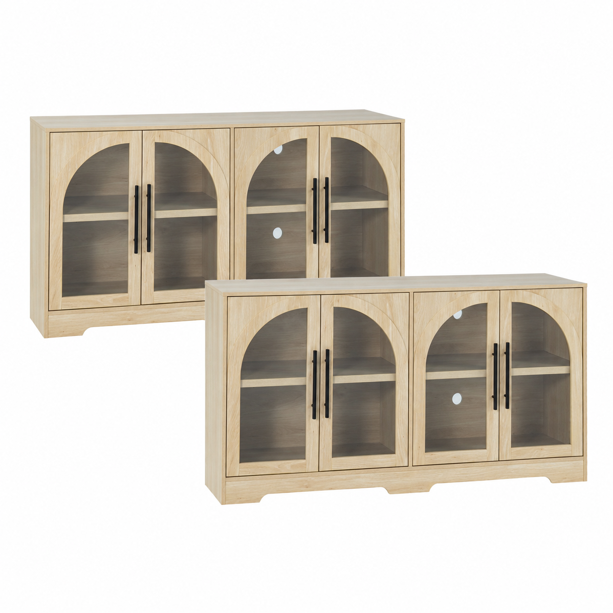 55 Inch TV Stand Console Sideboard Buffet with Adjustable Shelves