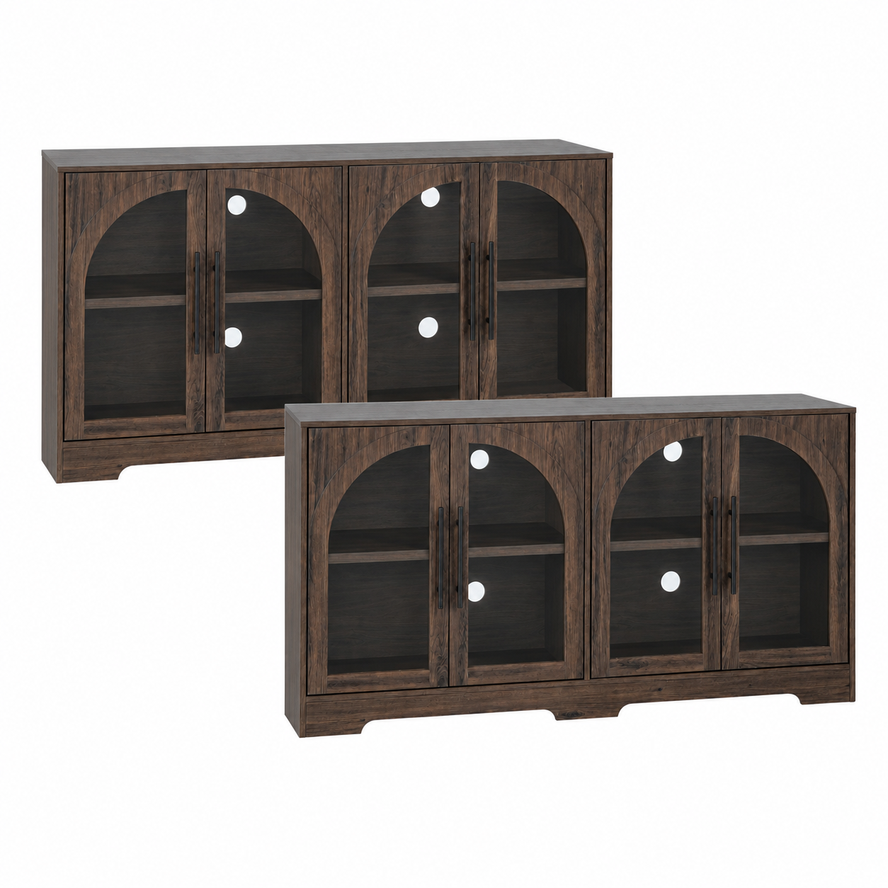 55 Inch TV Stand Console Sideboard Buffet with Adjustable Shelves