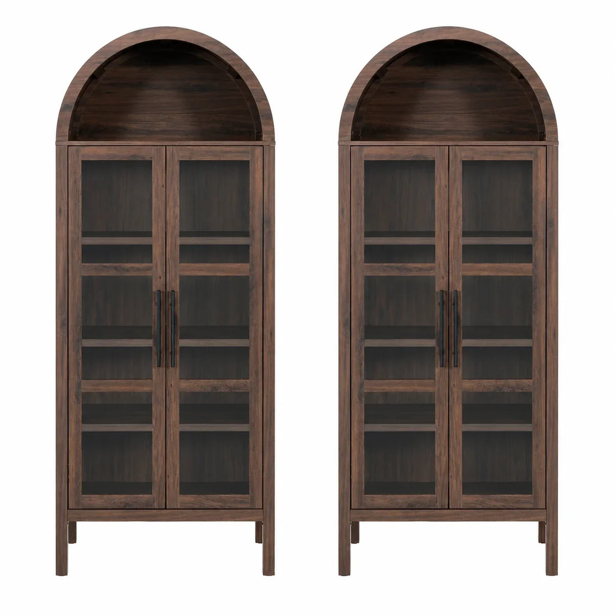 72-in Height Arched Bookcases & Cabinets with Adjustable Shelves