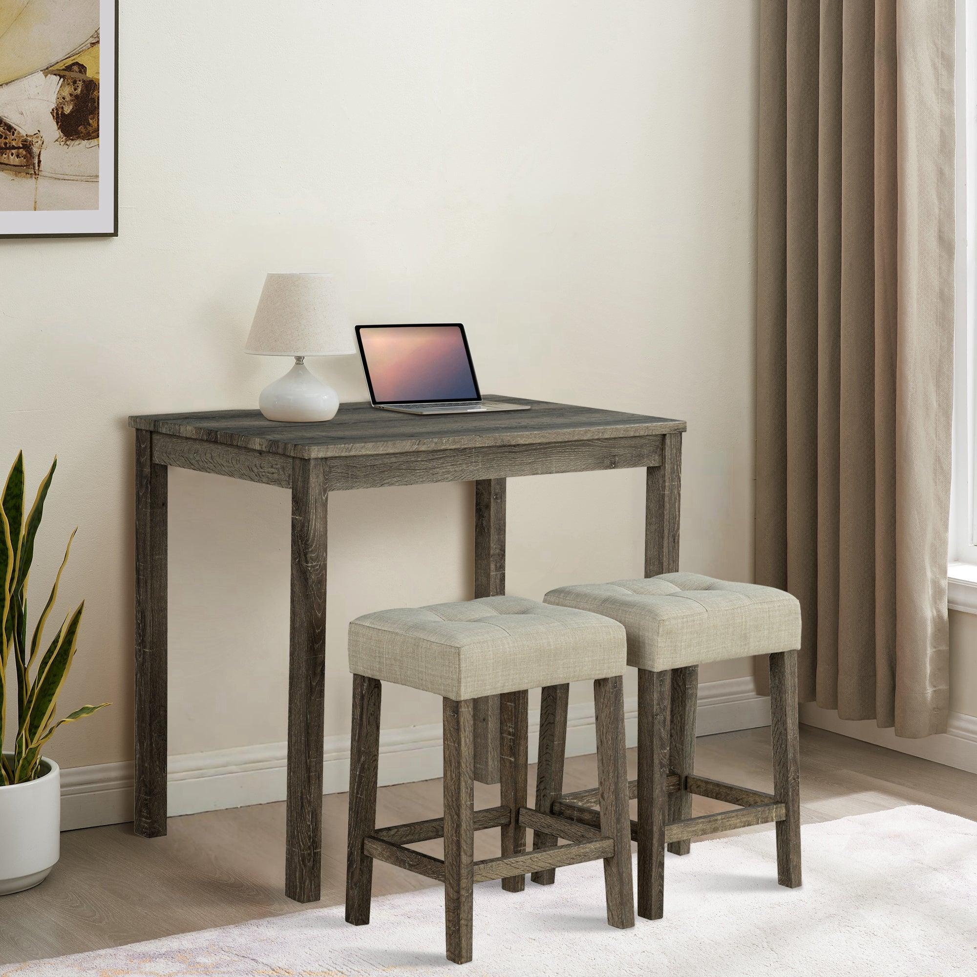 1 juego de mesa de comedor de desayuno tradicional con 2 taburetes para apartamento