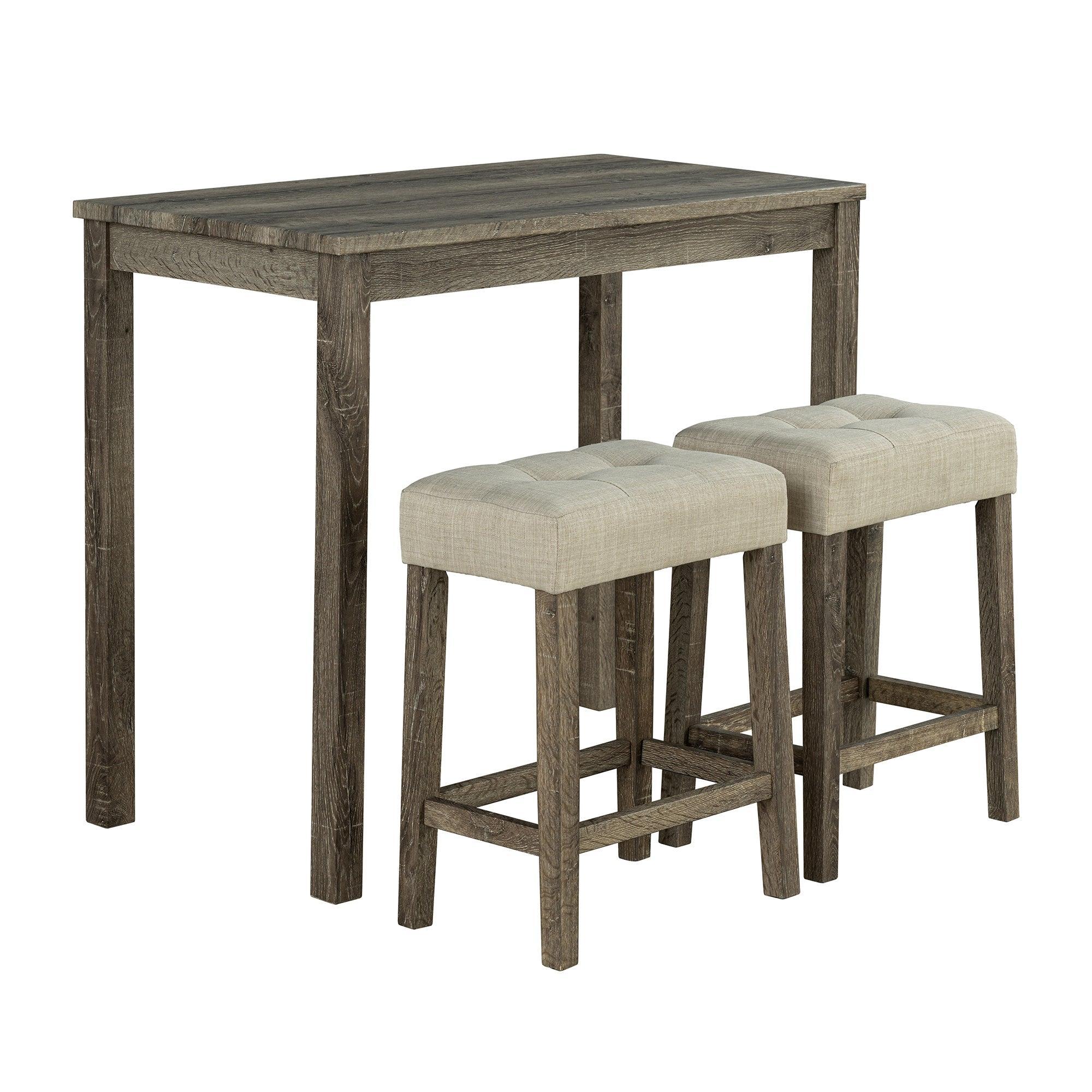 1 juego de mesa de comedor de desayuno tradicional con 2 taburetes para apartamento