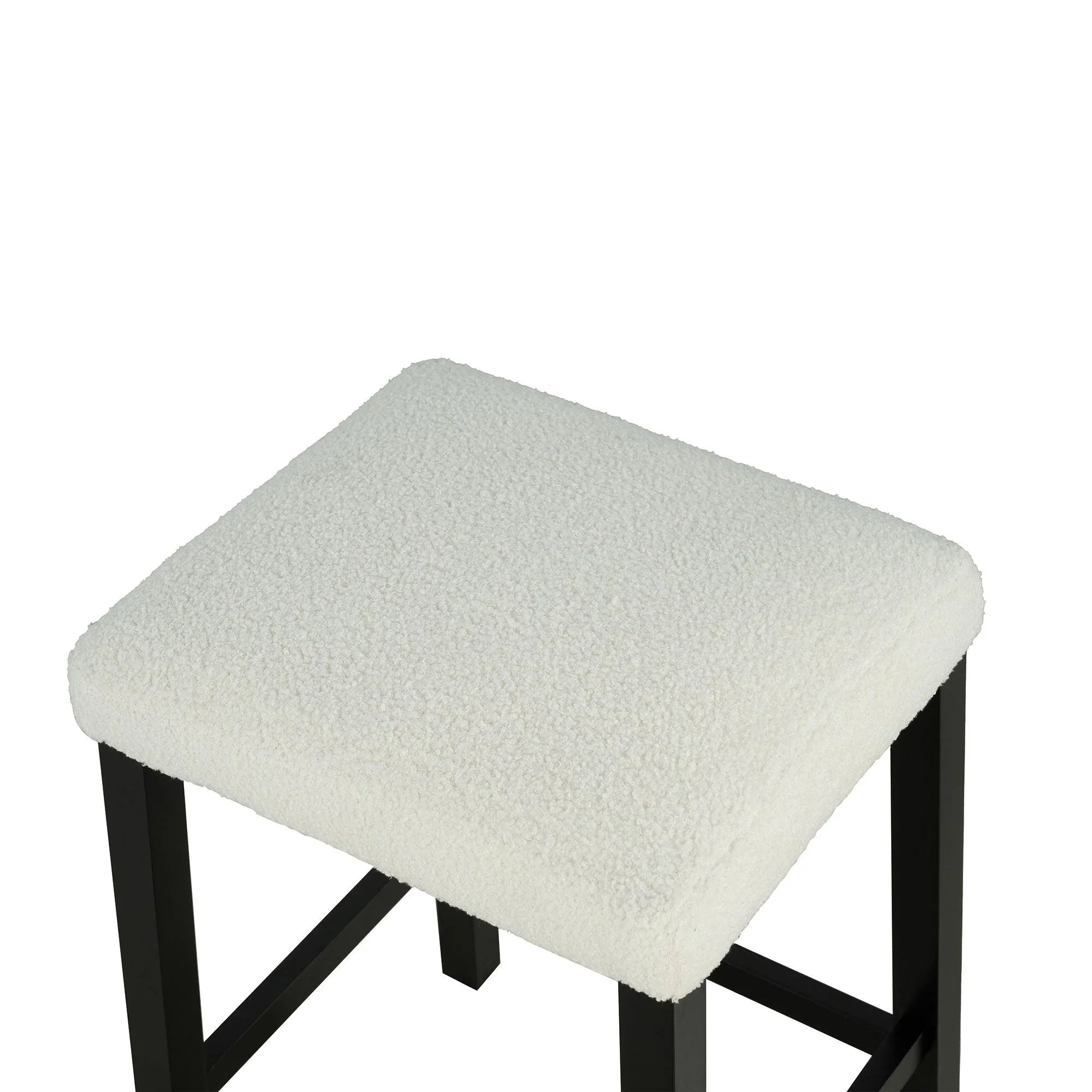 Juego de mesa de comedor moderna de 91 cm con dos taburetes, tablero brillante y puertos de carga USB-A y USB-C.