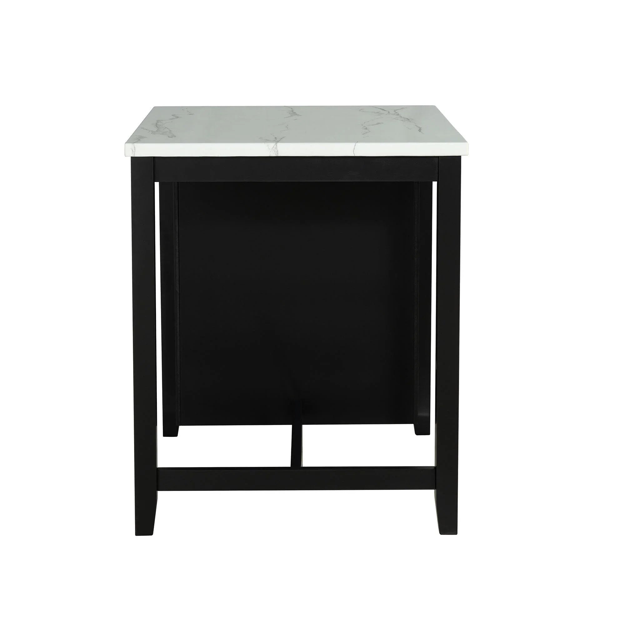 Juego de mesa de comedor moderna de 91 cm con dos taburetes, tablero brillante y puertos de carga USB-A y USB-C.