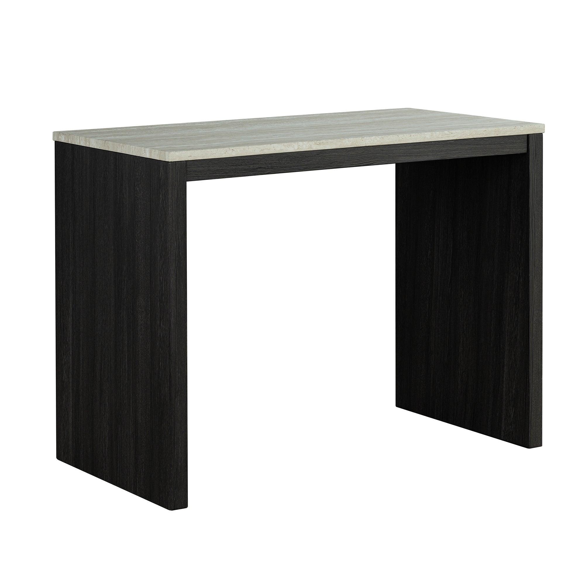 Juego de mesa de comedor moderna de 122 cm con 2 taburetes para apartamento, con tablero de travertino