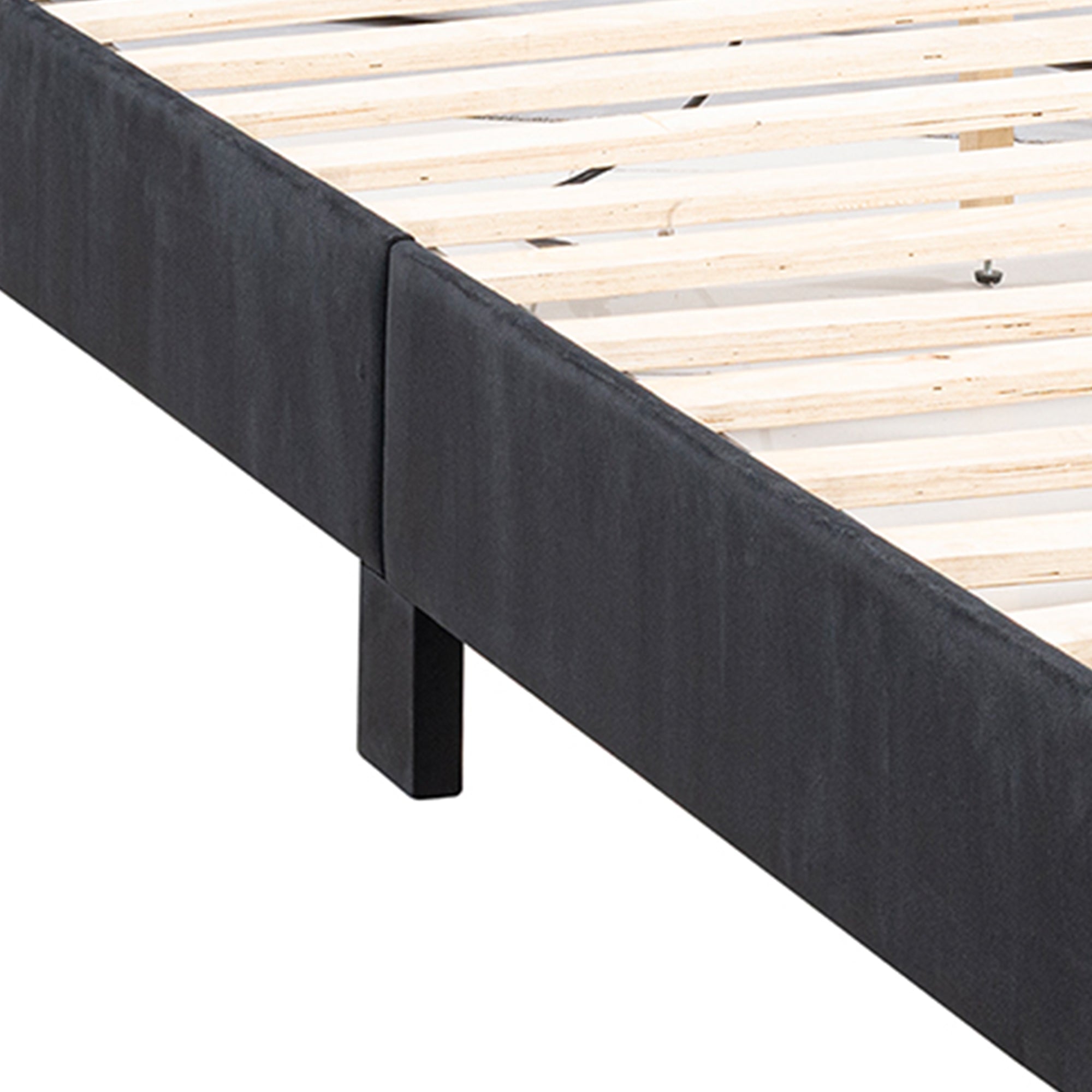 Farese Full & Queen Platform Bed Frame Storage Headboard with LED Light, No Box Spring Needed