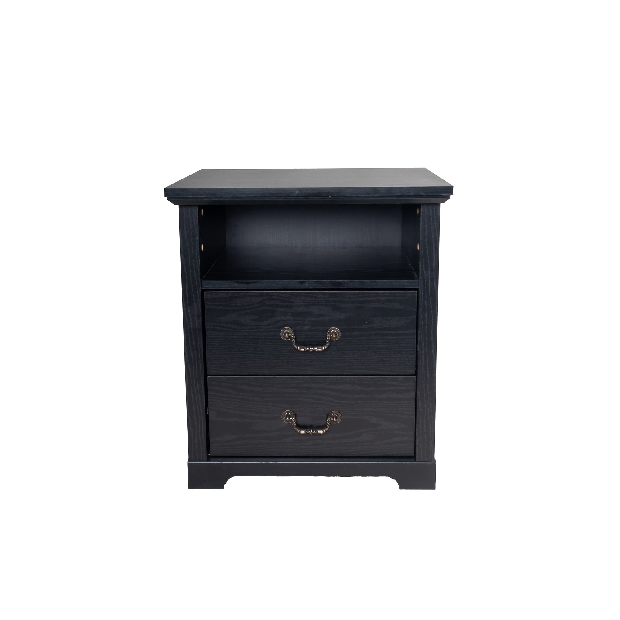 Mesa auxiliar de 40,6 cm en gris estilo granja con puerta estilo granero y estante abierto de Furniture of America