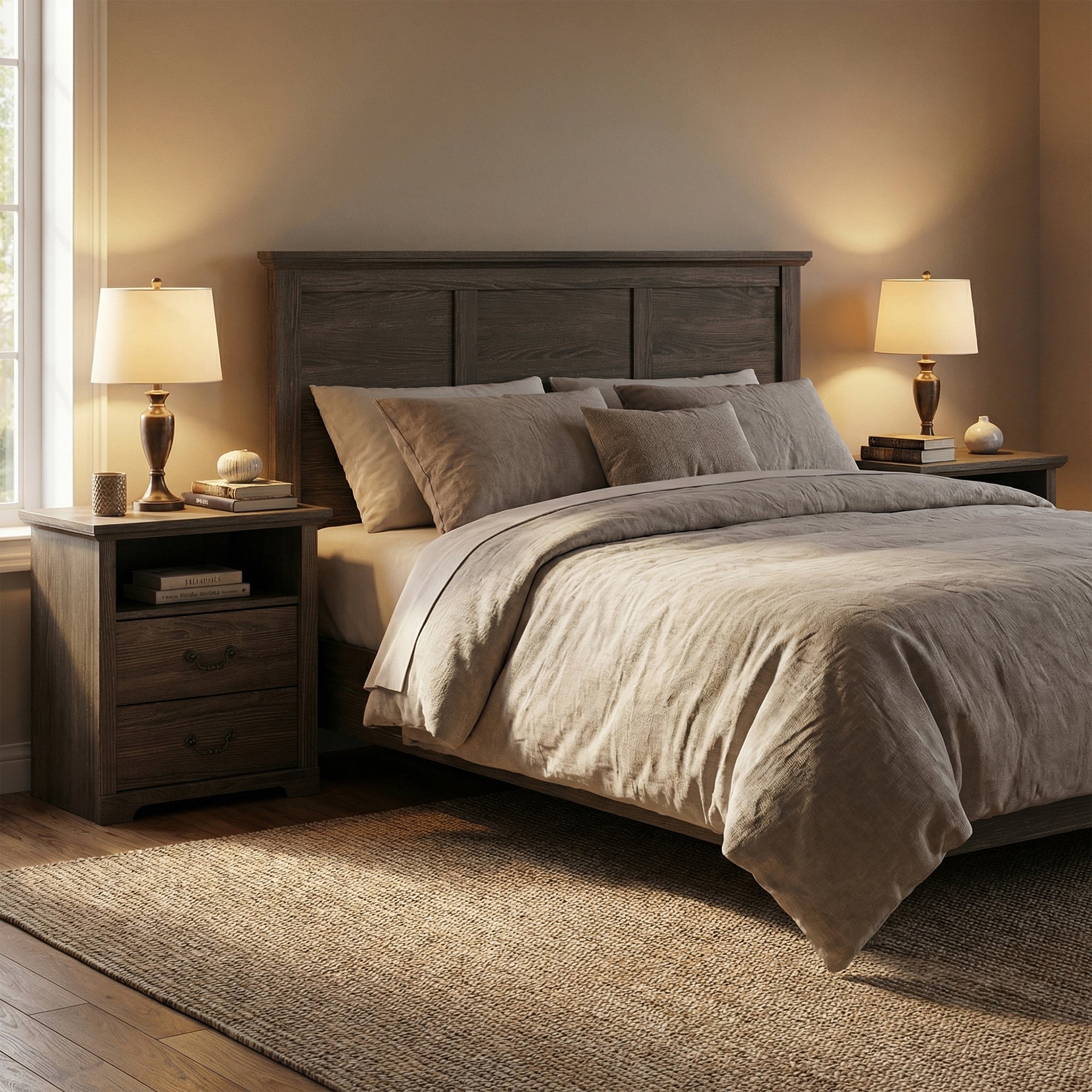 Mesa auxiliar de 40,6 cm en gris estilo granja con puerta estilo granero y estante abierto de Furniture of America