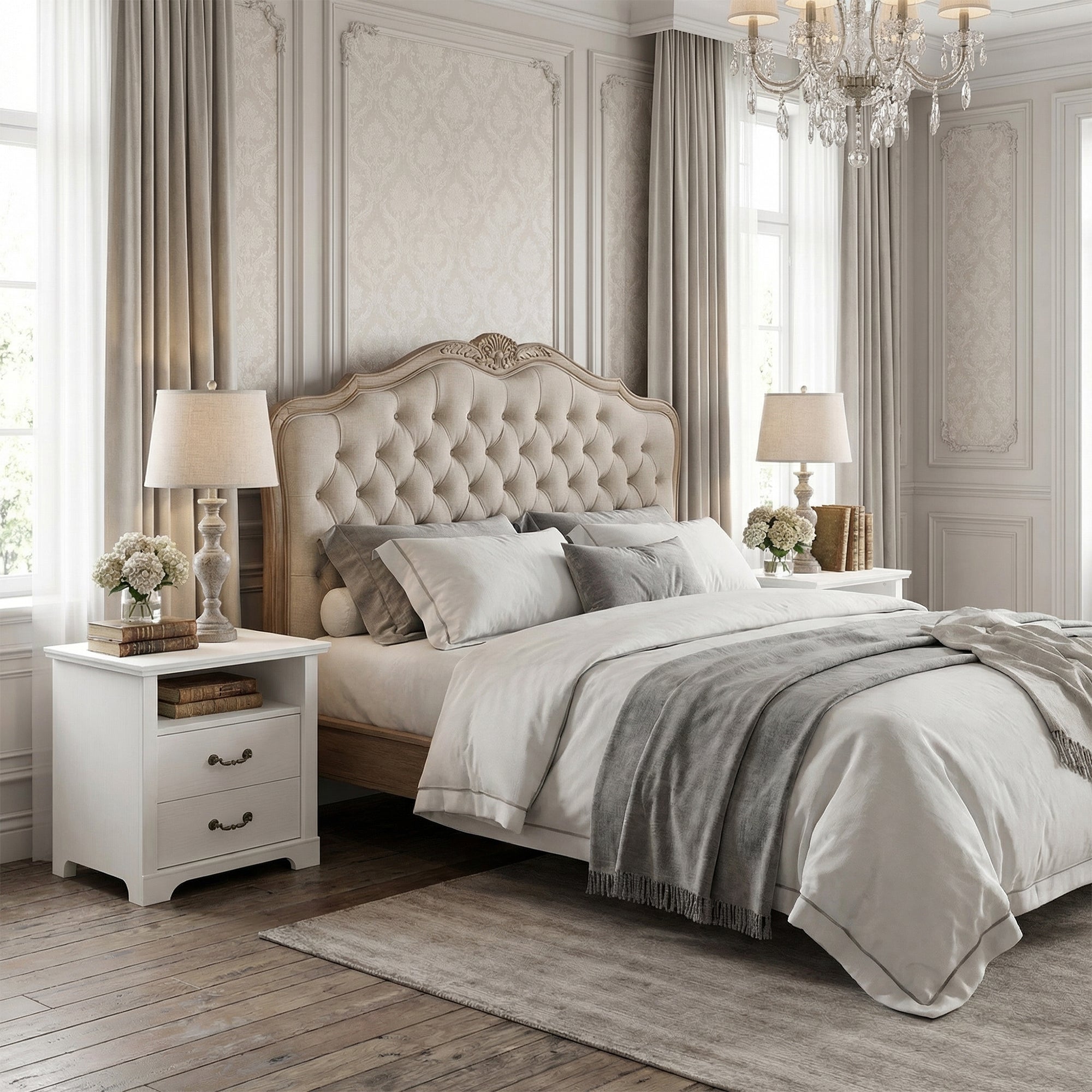 Mesa auxiliar de 40,6 cm en gris estilo granja con puerta estilo granero y estante abierto de Furniture of America