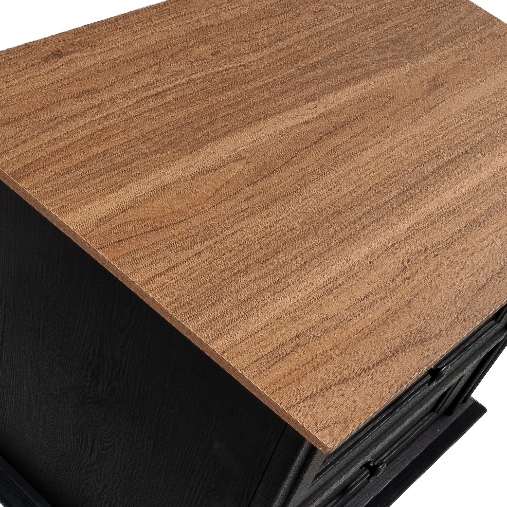 Mesa auxiliar de 40,6 cm en gris estilo granja con puerta estilo granero y estante abierto de Furniture of America