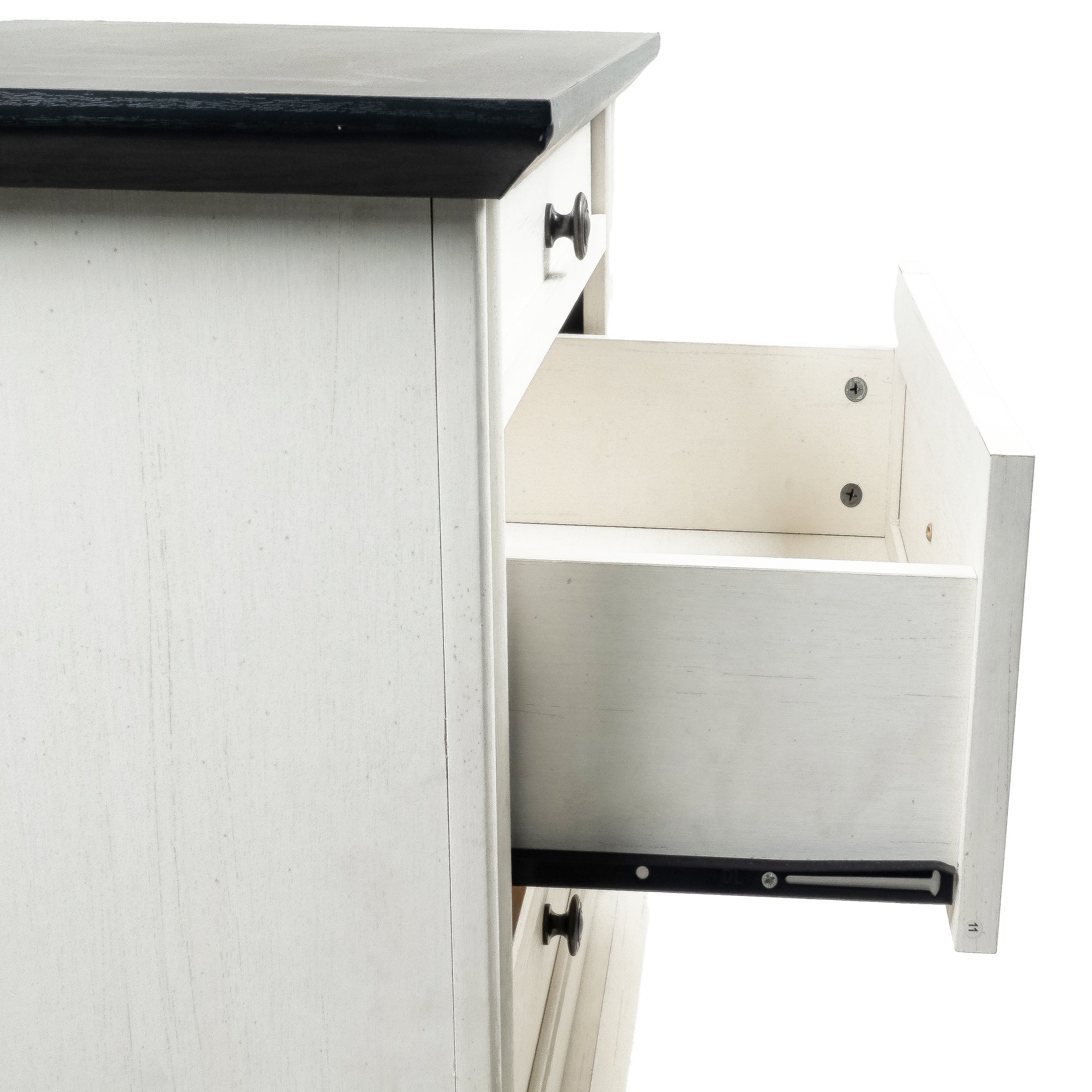 Mesa auxiliar de 40,6 cm en gris estilo granja con puerta estilo granero y estante abierto de Furniture of America