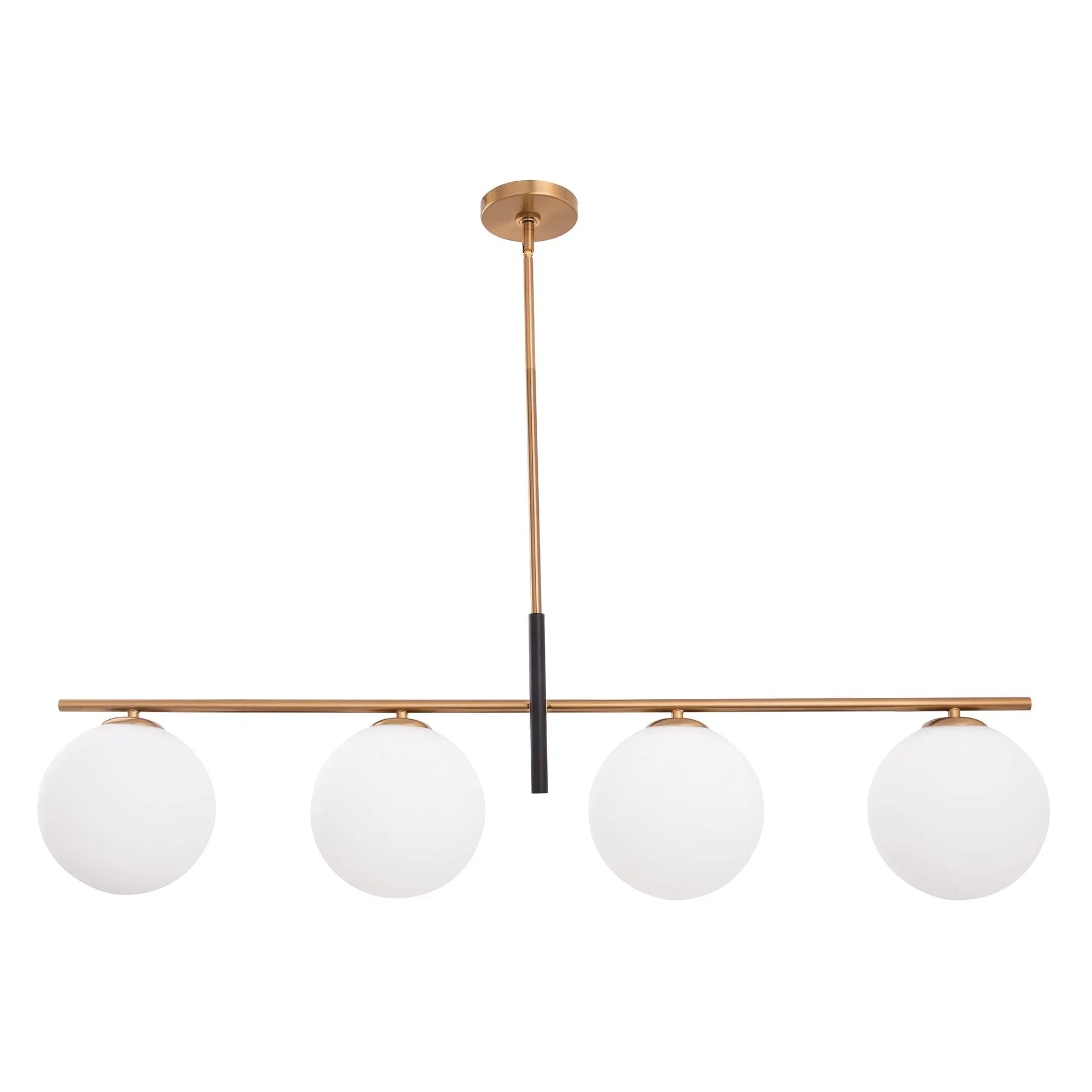Spark Modern Gold Linear 4 Light Chandelier