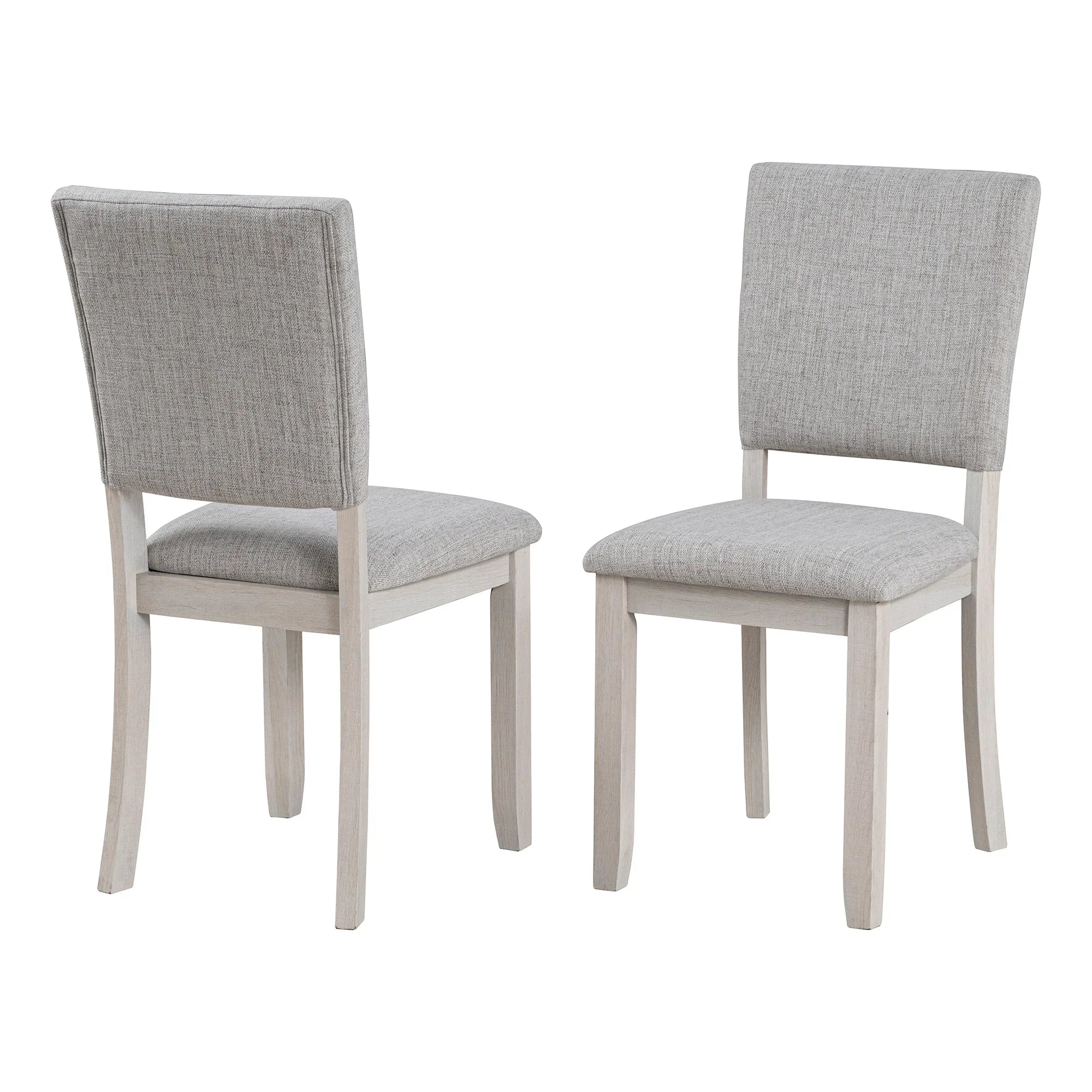 Juego de mesa de comedor de 5 piezas de madera maciza de caucho de 48" de ancho con respaldo de silla en forma de diamante