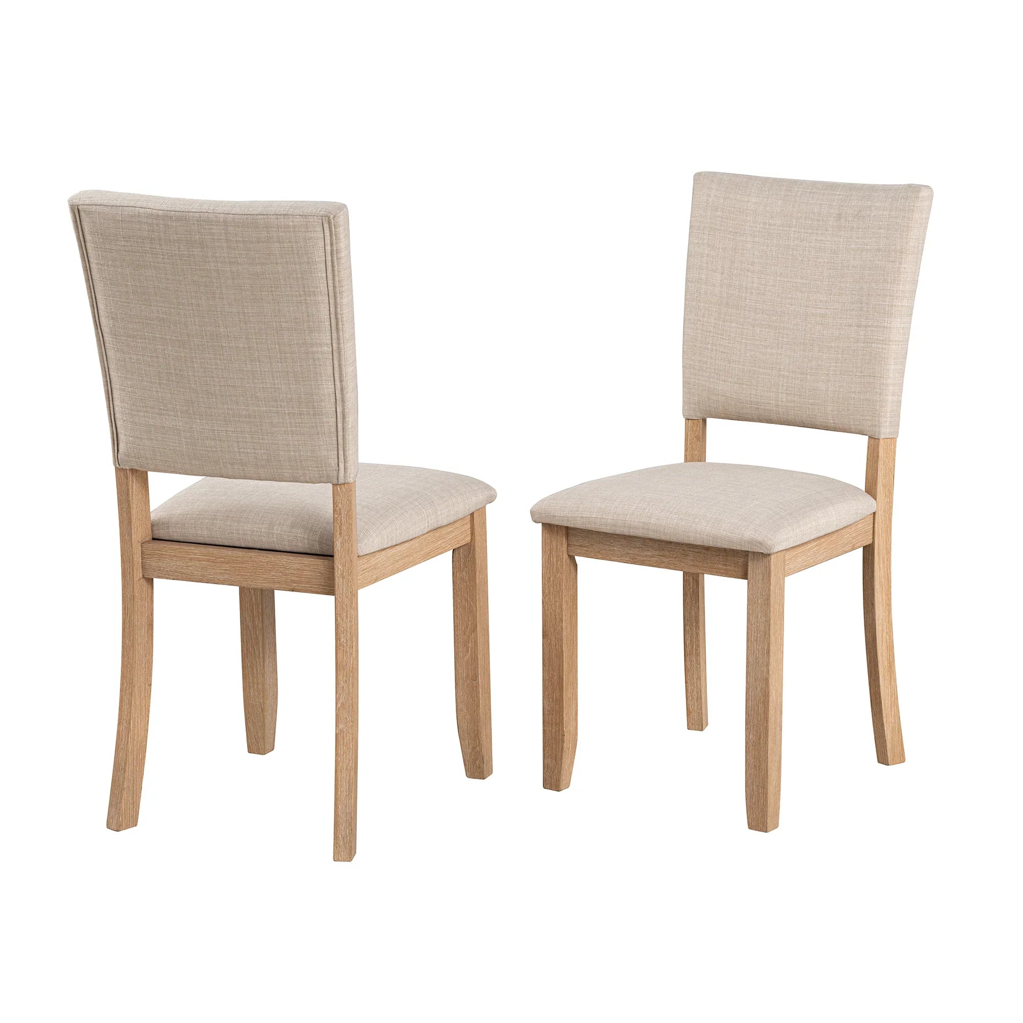 Juego de mesa de comedor de 5 piezas de madera maciza de caucho de 48" de ancho con respaldo de silla en forma de diamante