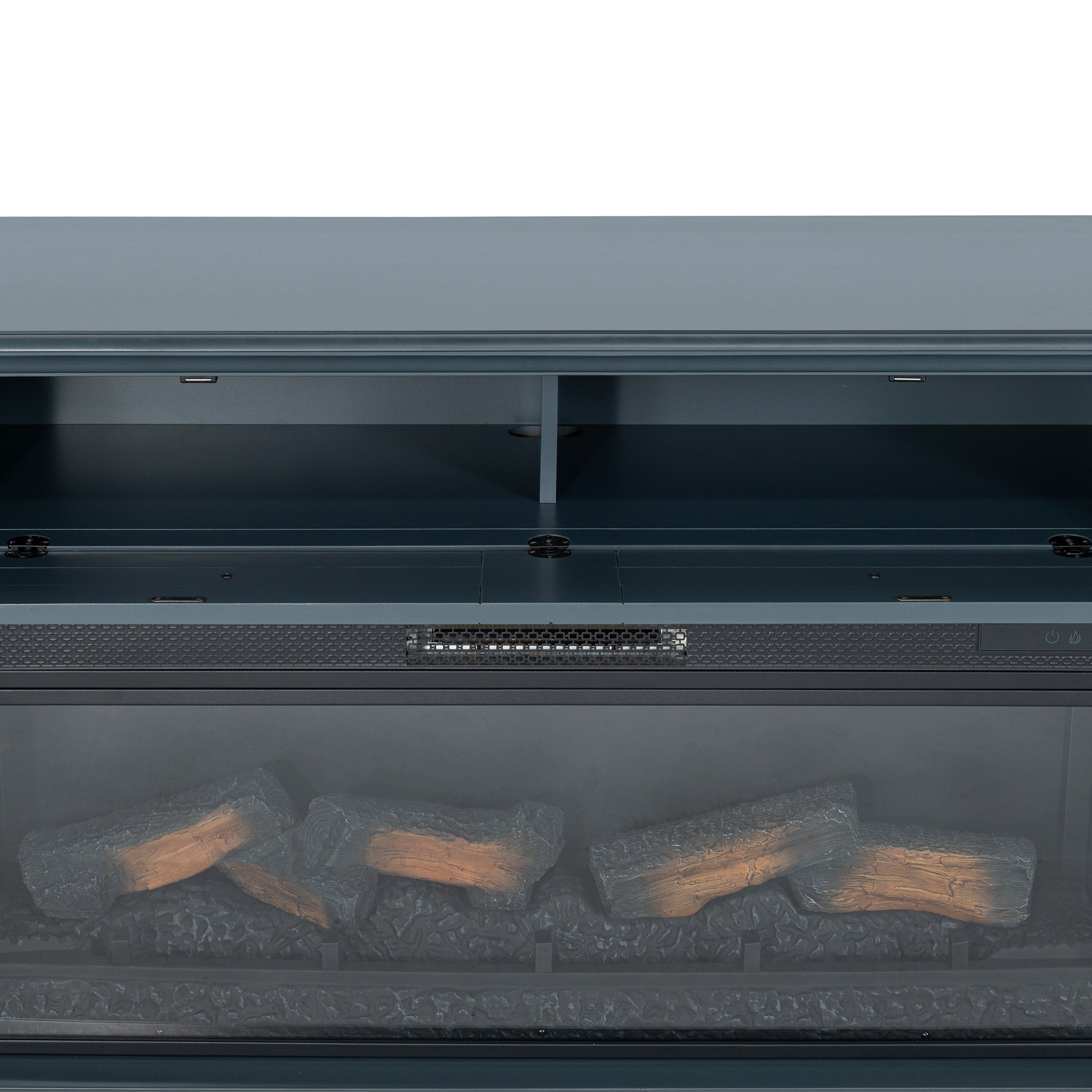 Mueble de TV rústico de 58" con chimenea eléctrica de 18" para sala de estar