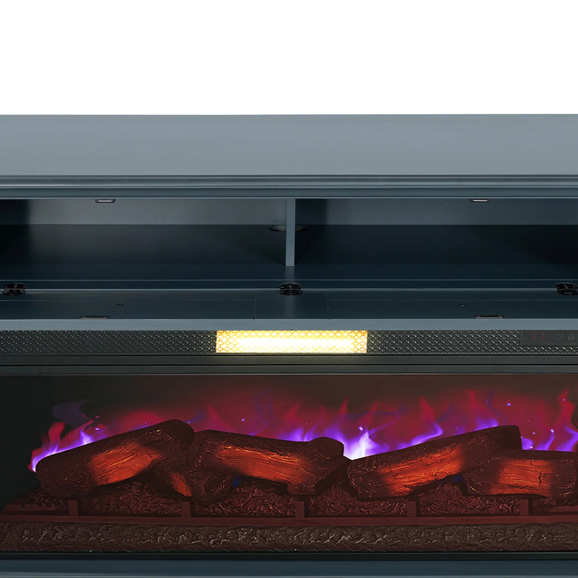 74 Inch Console TV Stand Storage Cabinets with Electric Fireplace for Living Room