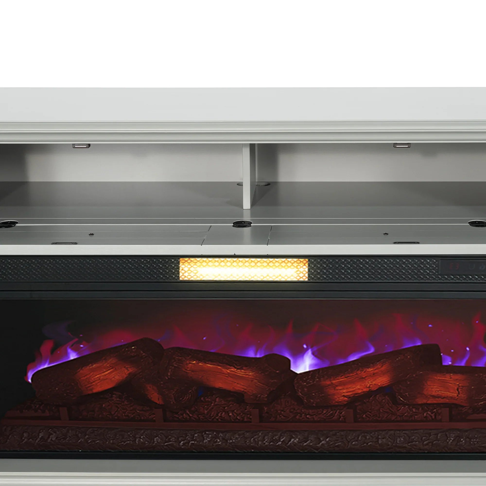 74 Inch Console TV Stand Storage Cabinets with Electric Fireplace for Living Room