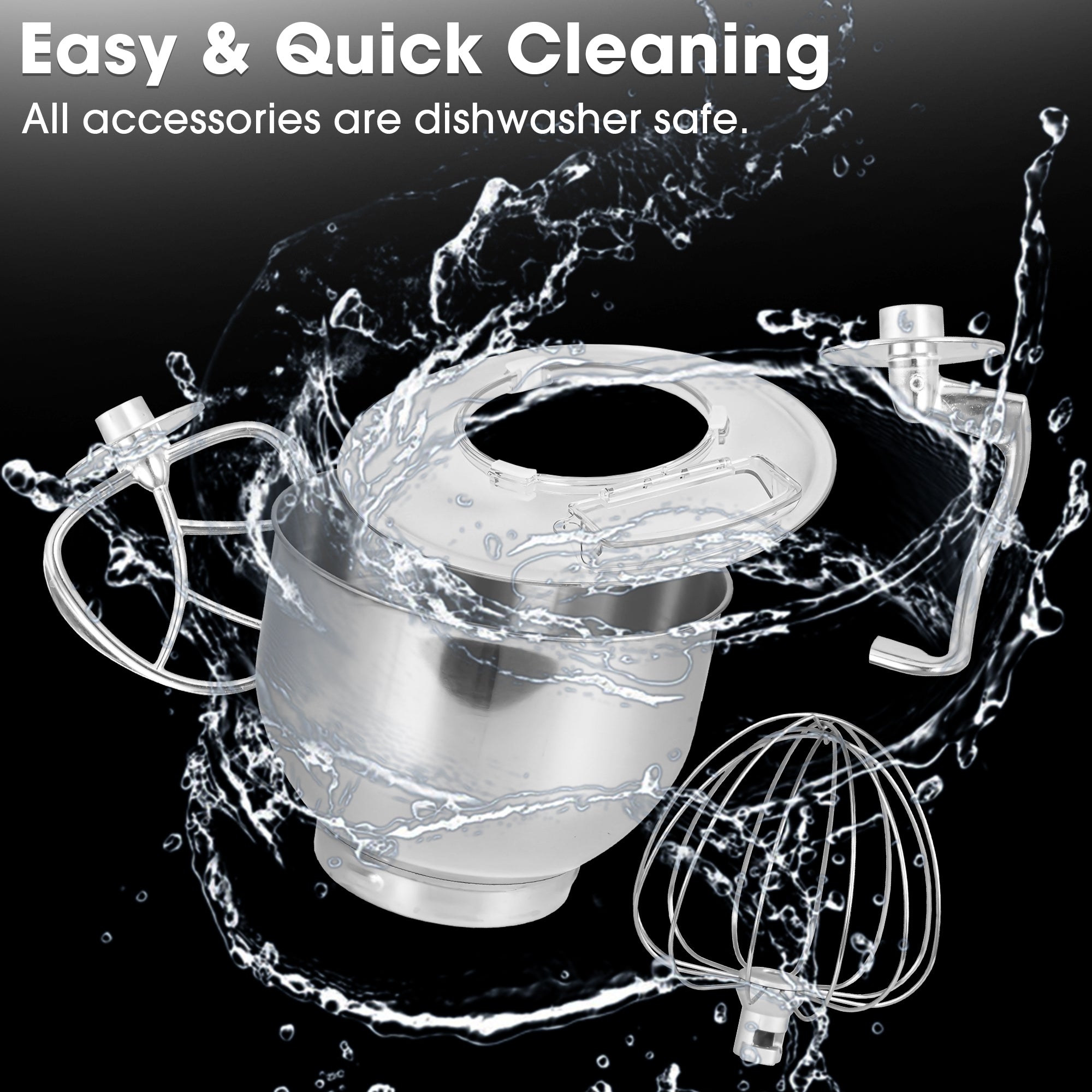 Parrot Uncle Kitchen Stand Mixer with Mixing Bowl, Dough Hook, Egg Whisk & Mixing Blade