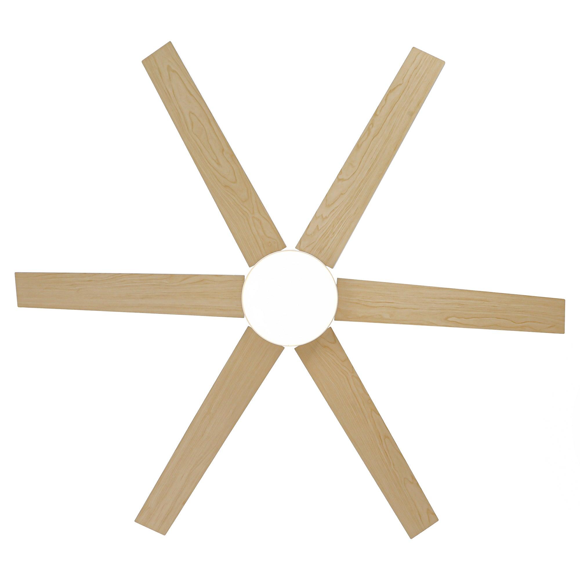 60" Volga DC Motor 6 Blades Modern Downrod Mount Ceiling Fan with Remote Control