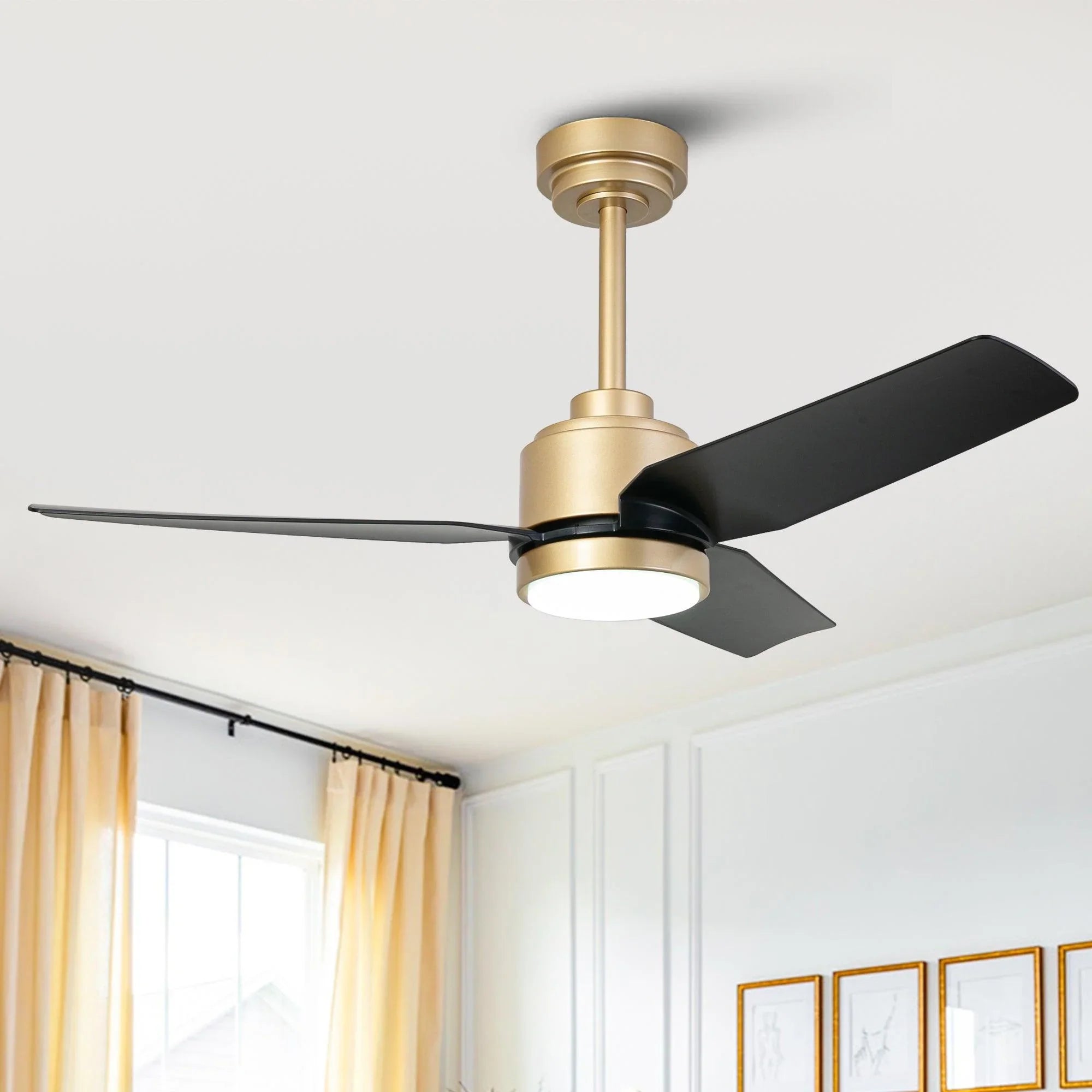 Ventilador de techo moderno Vaczon de 42 pulgadas y 3 aspas con control remoto y luz LED