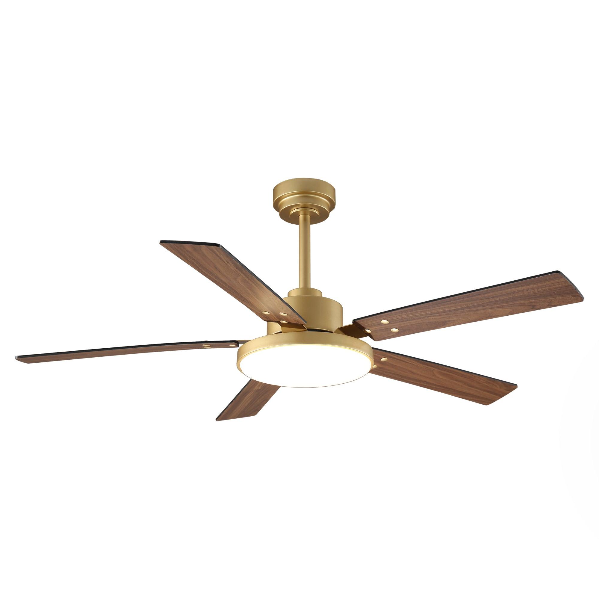 Vaczon 52 Inch Double-sided Blades Modern Ceiling Fan with Remote Control and LED Light