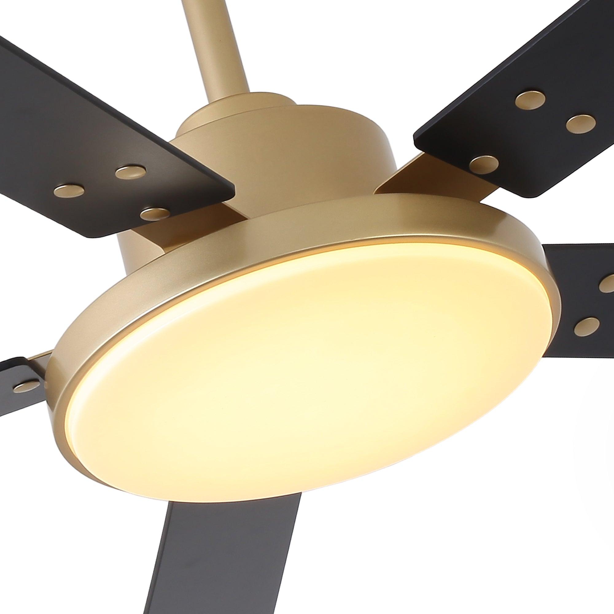 Vaczon 52 Inch Double-sided Blades Modern Ceiling Fan with Remote Control and LED Light