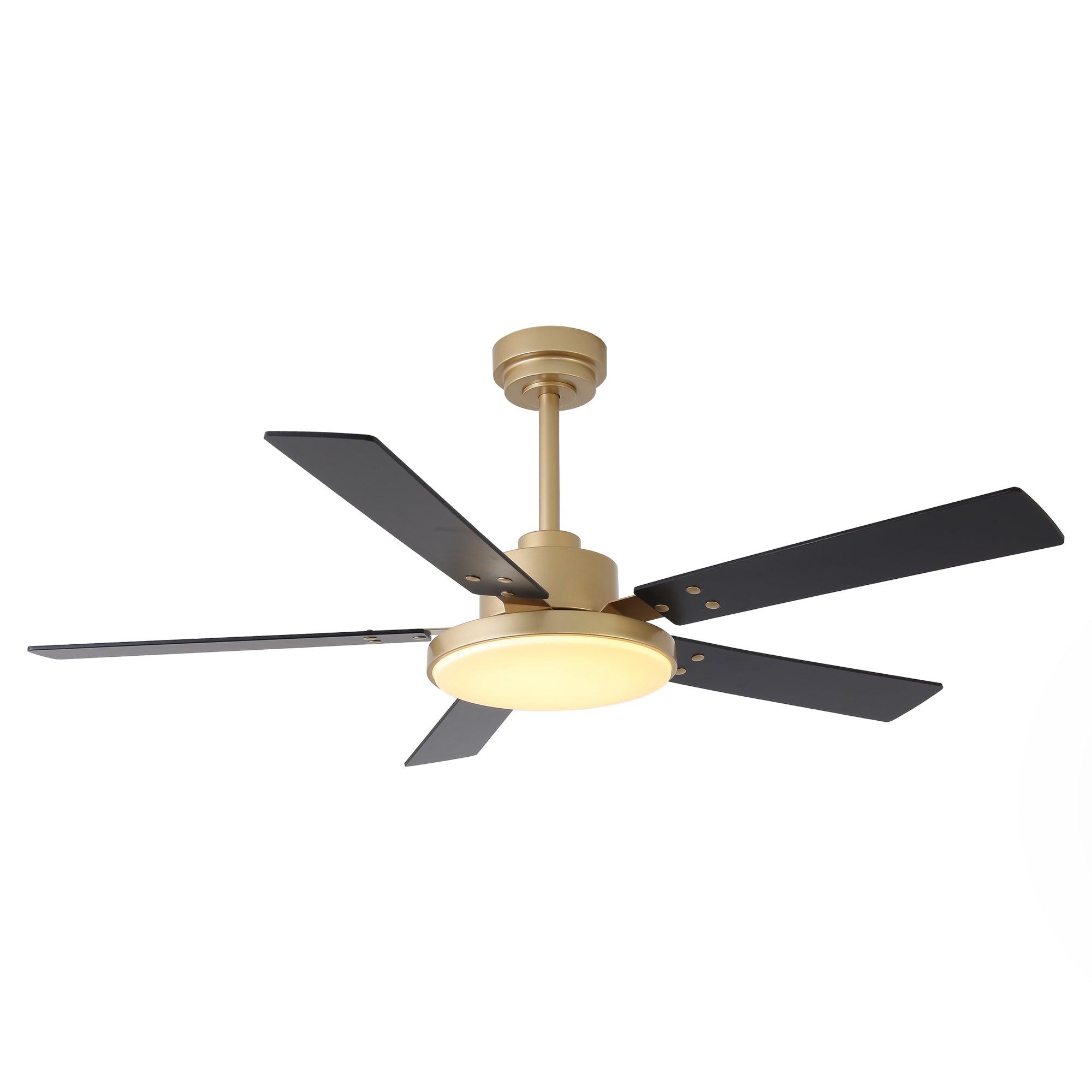 Vaczon 52 Inch Double-sided Blades Modern Ceiling Fan with Remote Control and LED Light