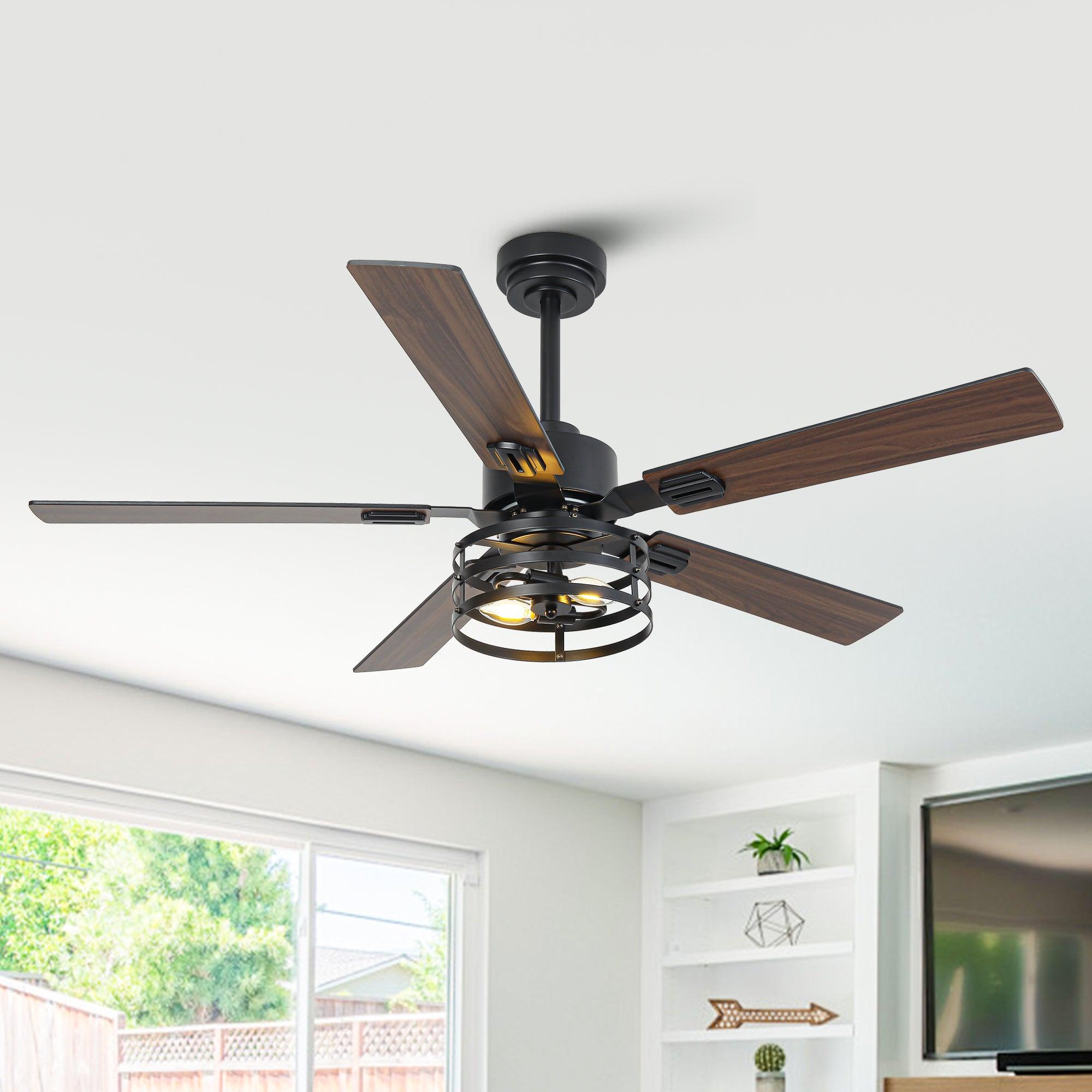 Ventilador de techo industrial Vaczon de 52 pulgadas con motor de CC, luz y control remoto