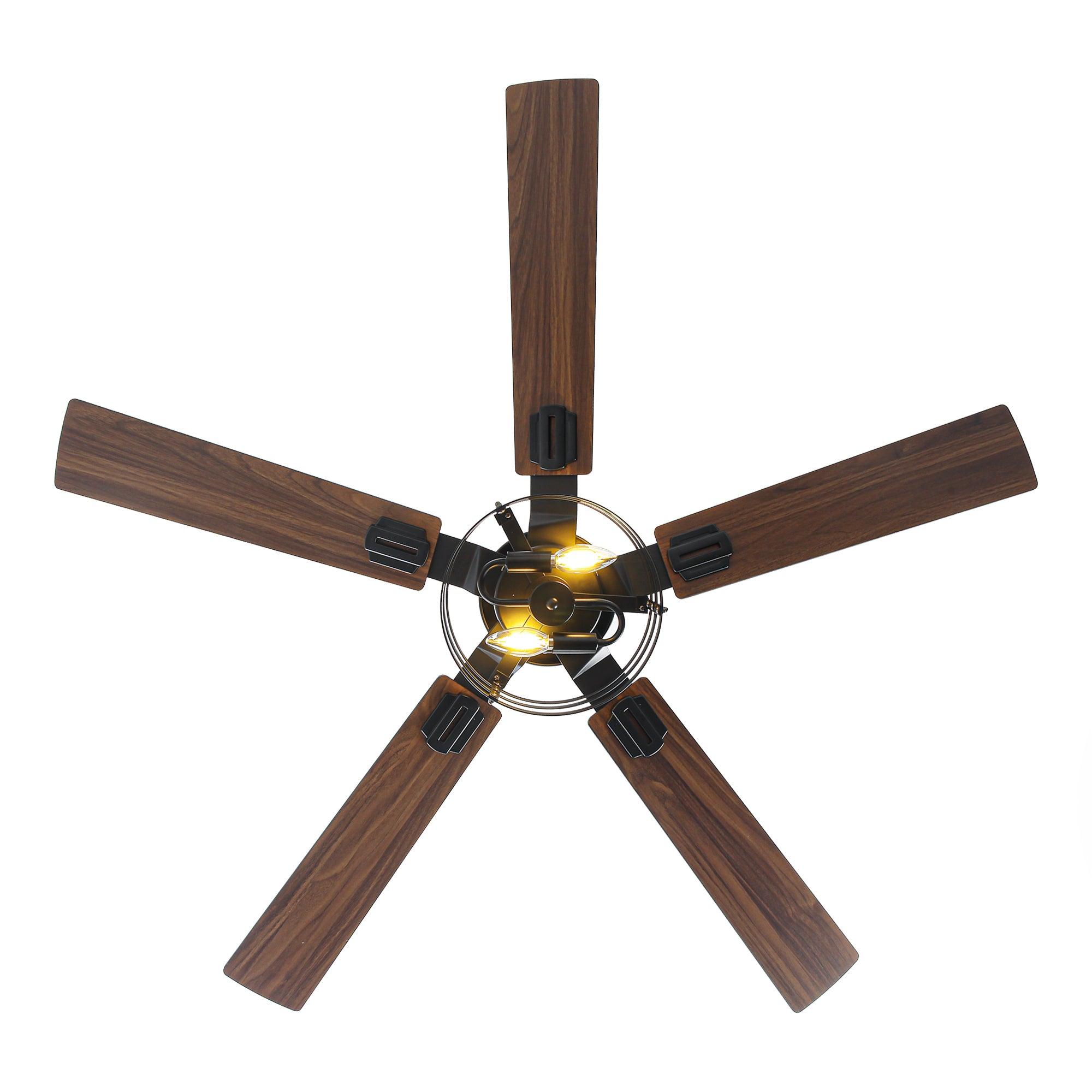 Ventilador de techo industrial Vaczon de 52 pulgadas con motor de CC, luz y control remoto